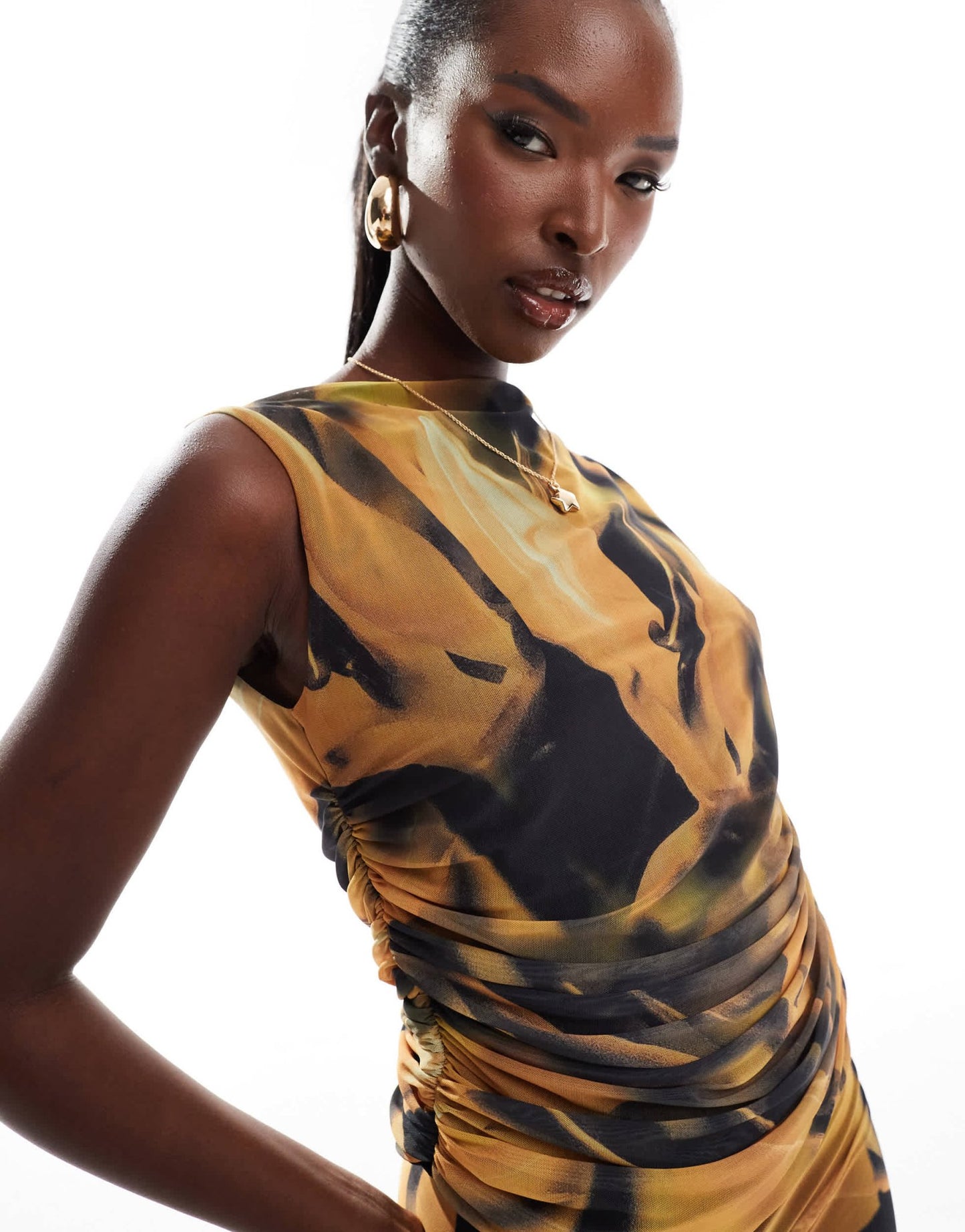 River Island floral mesh top co - ord in yellow - ASOS Sample Sale EU Store
