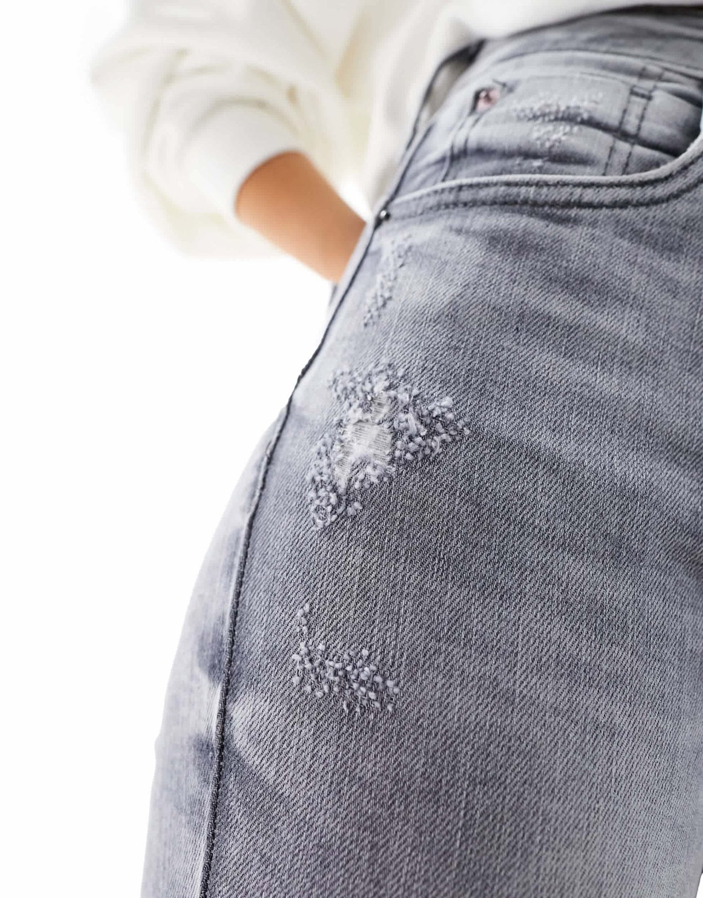 River Island high rise jean in dark grey - ASOS Sample Sale EU Store