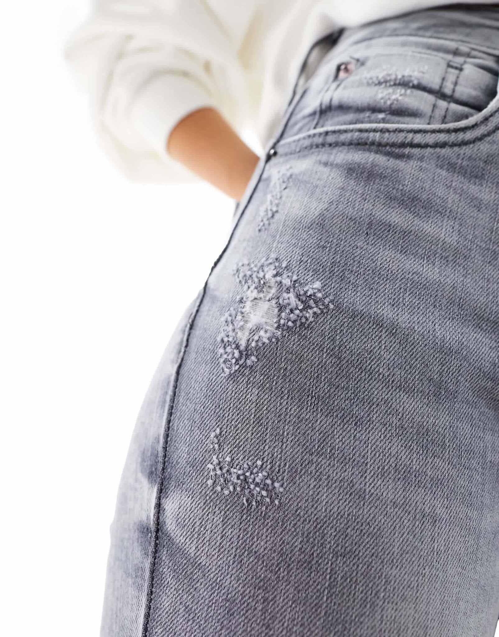 River Island high rise jean in dark grey - ASOS Sample Sale EU Store