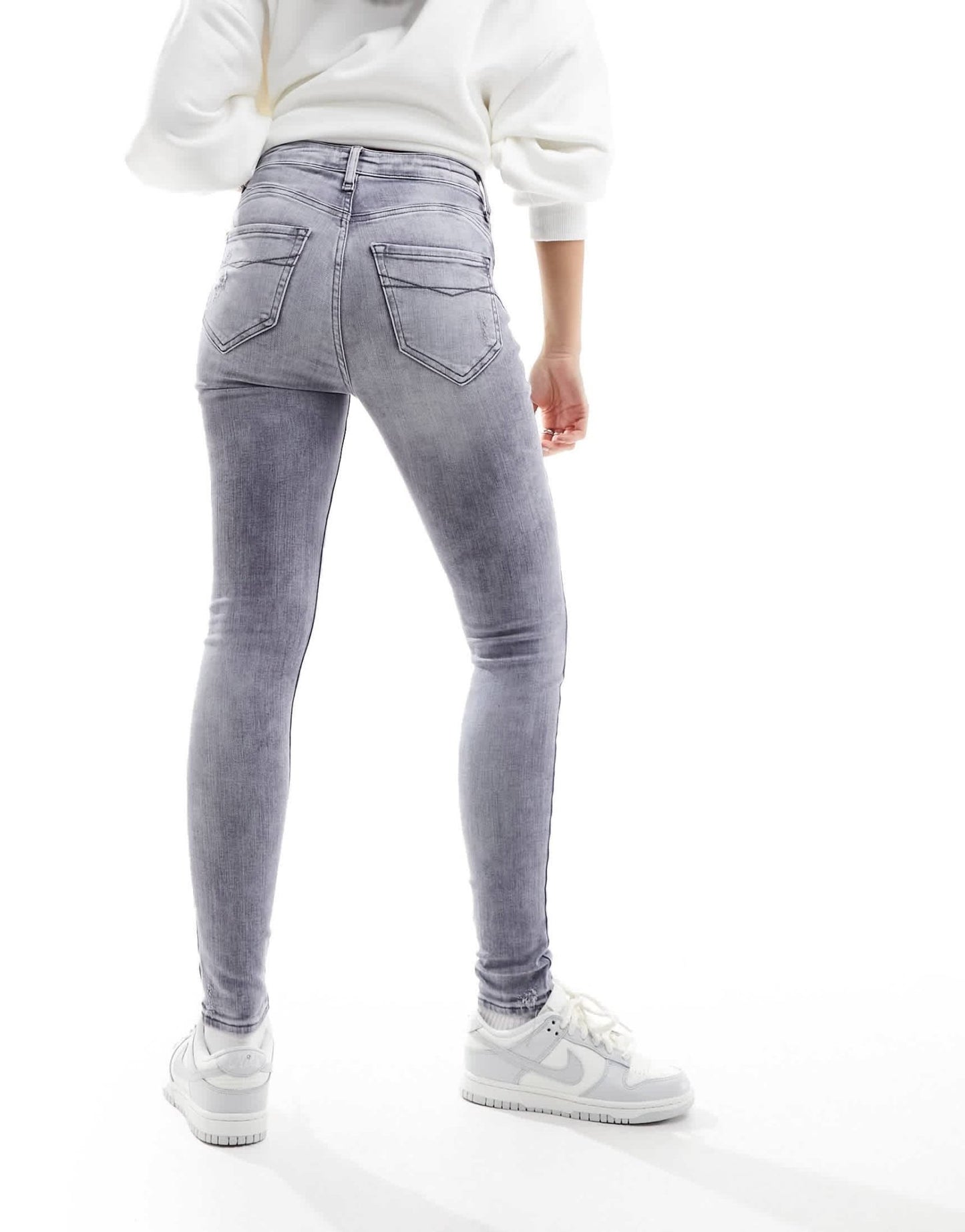 River Island high rise jean in dark grey - ASOS Sample Sale EU Store
