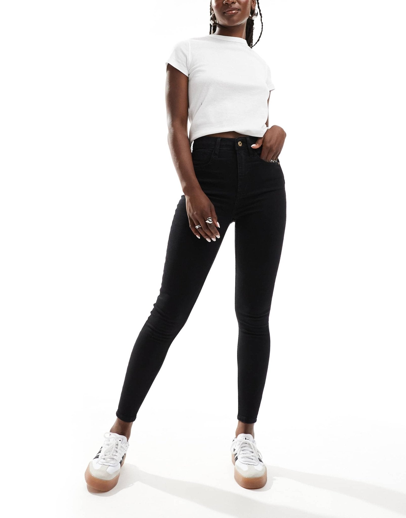River Island high rise skinny jean in black - ASOS Sample Sale EU Store