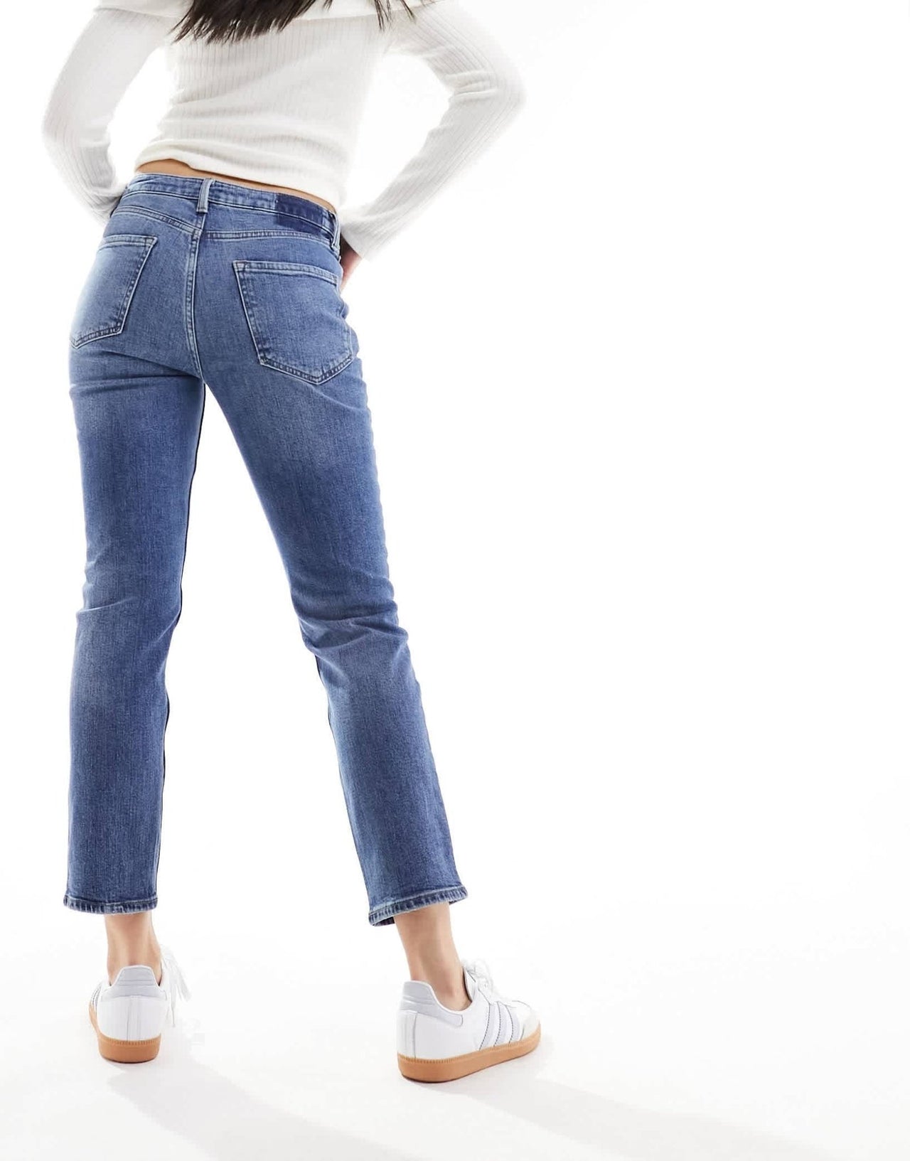 River Island high waist slim jean in darkwash blue - ASOS Sample Sale EU Store