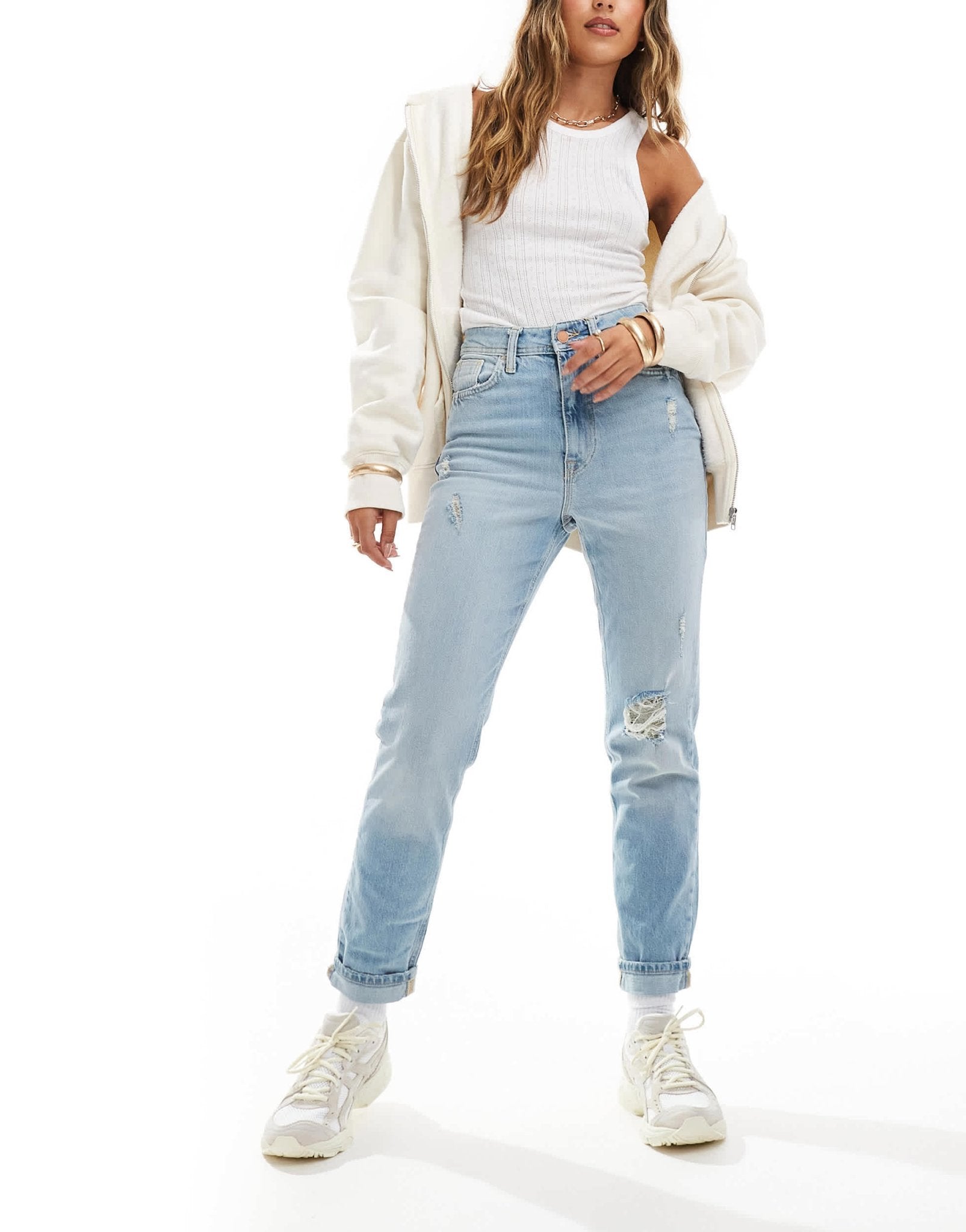 River Island mom sculpt jean in light - blue - ASOS Sample Sale EU Store