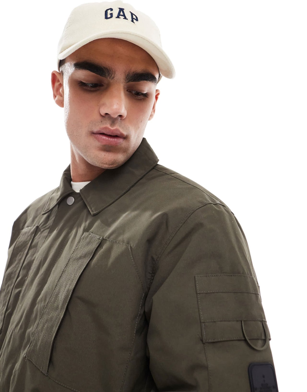 River Island padded utility jacket in khaki - ASOS Sample Sale EU Store
