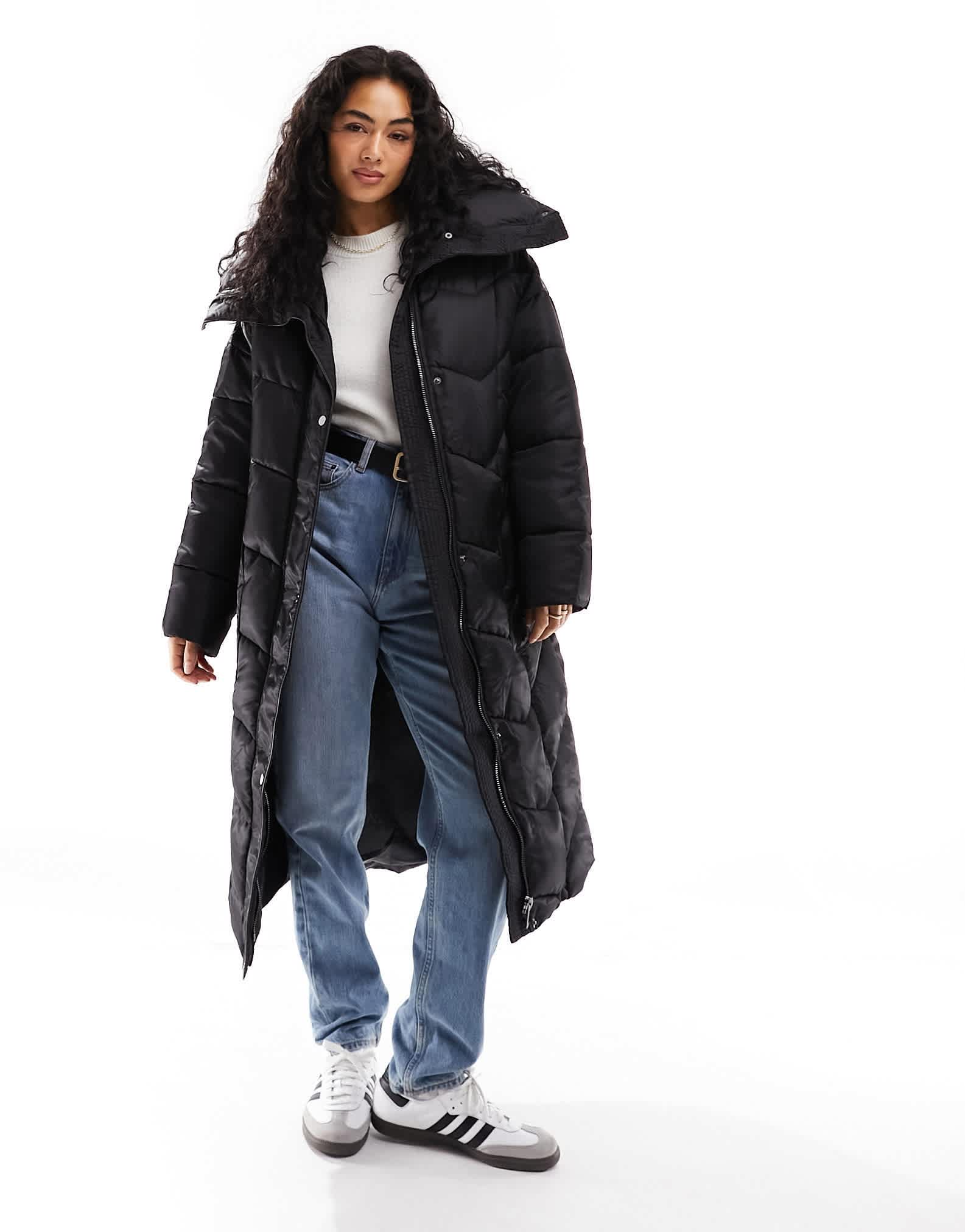 River Island panelled puffer coat in black - ASOS Sample Sale EU Store