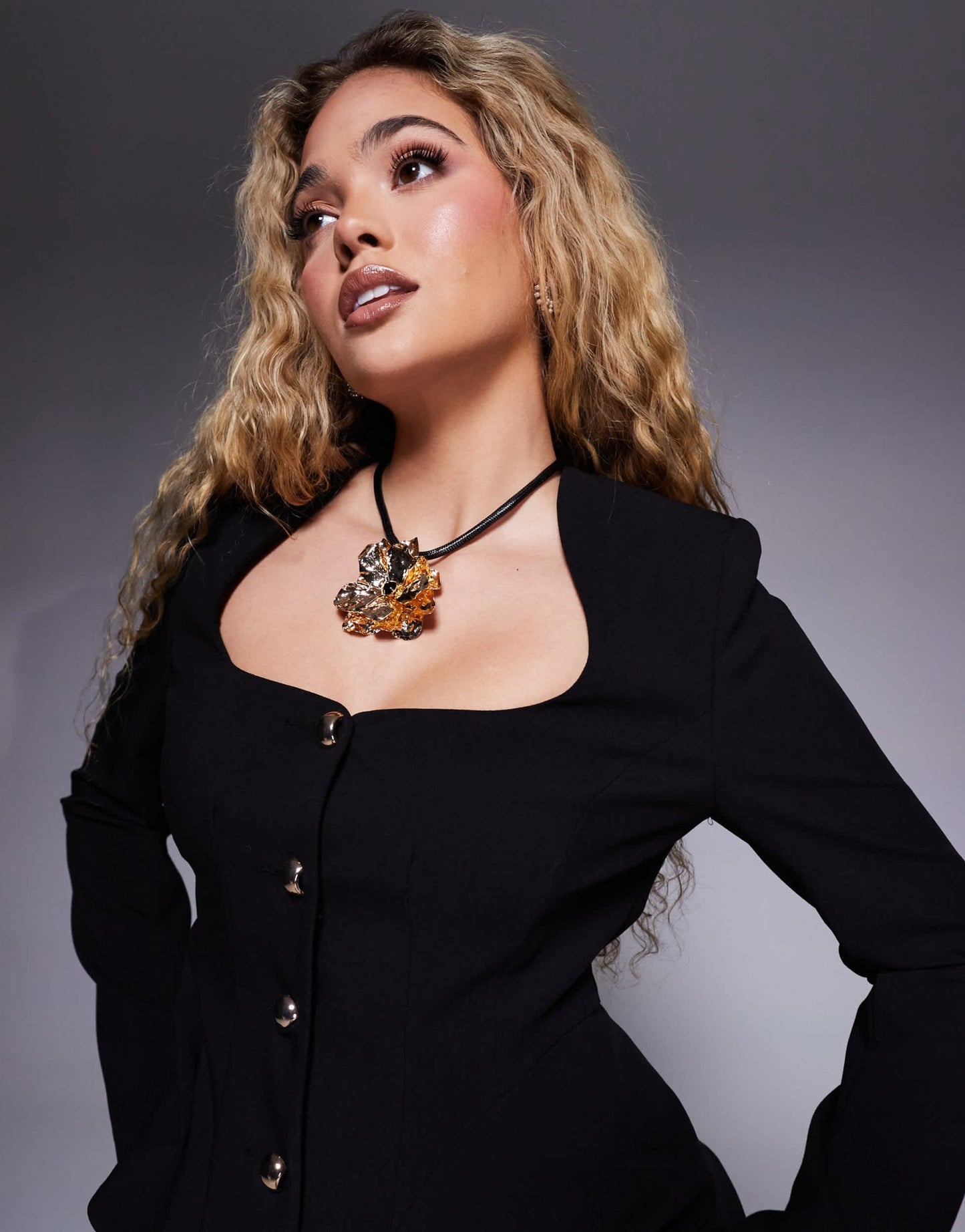 River Island peplum hem blazer in black - ASOS Sample Sale EU Store