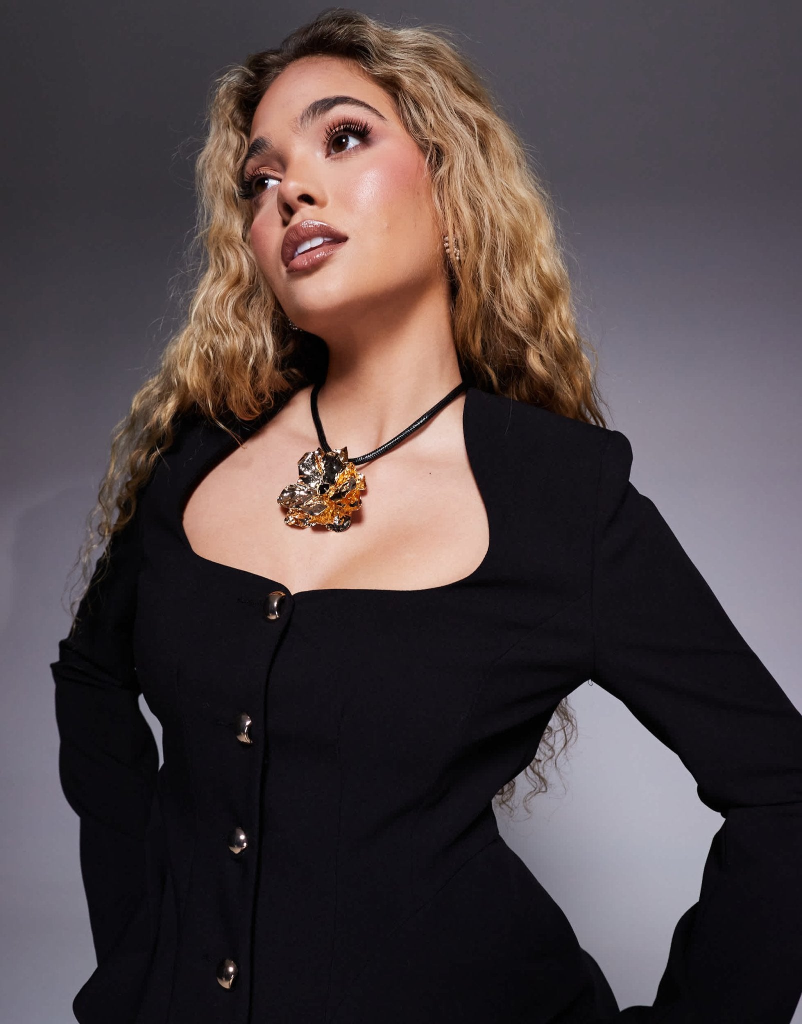 River Island peplum hem blazer in black - ASOS Sample Sale EU Store