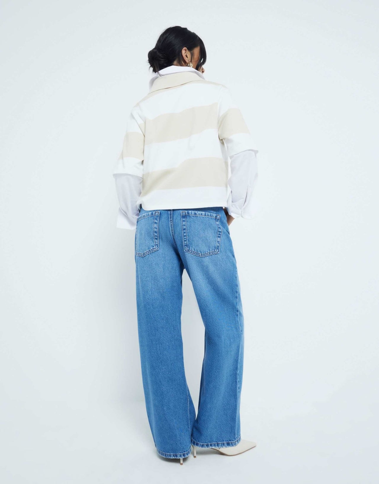 River Island Petite relaxed straight fit jeans in blue - medium - ASOS Sample Sale EU Store