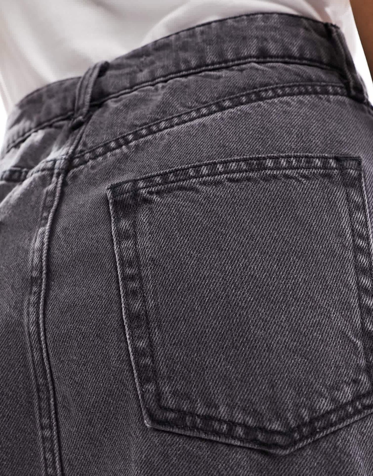 River Island Petite split front denim midaxi skirt in dark grey - ASOS Sample Sale EU Store