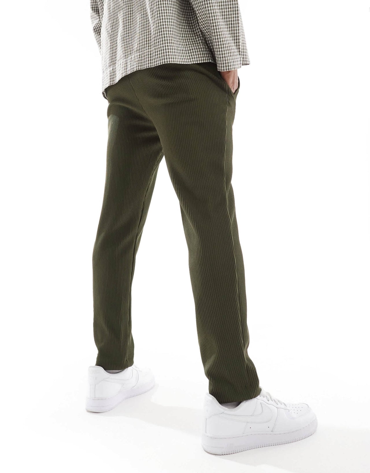 River Island pleated trousers in khaki - ASOS Sample Sale EU Store