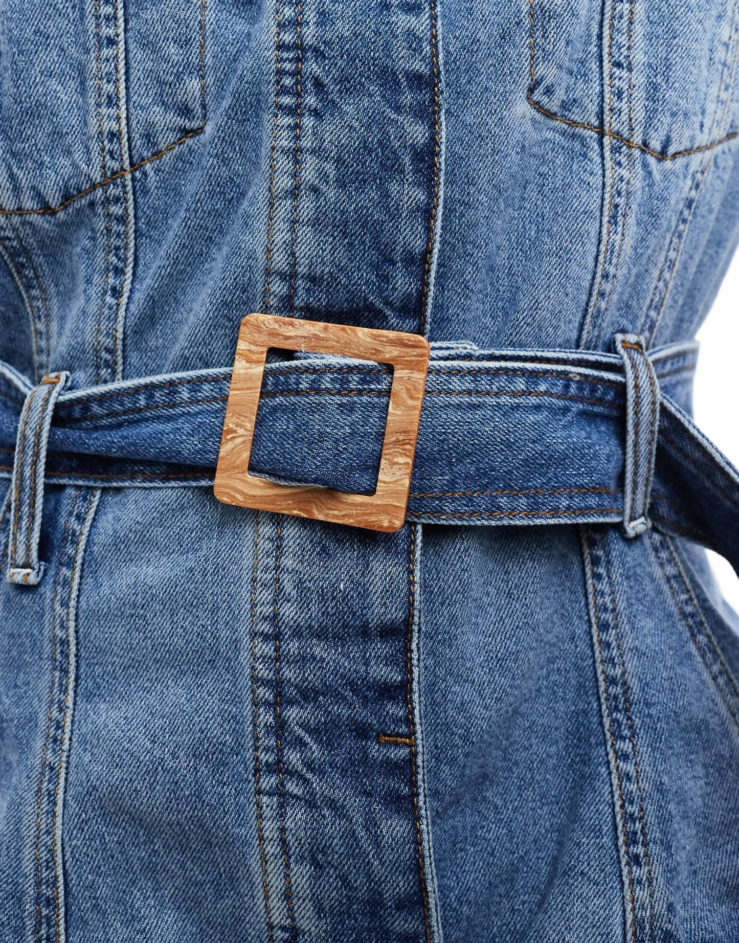 River Island Plus denim jacket with belted waist detail in blue - ASOS Sample Sale EU Store