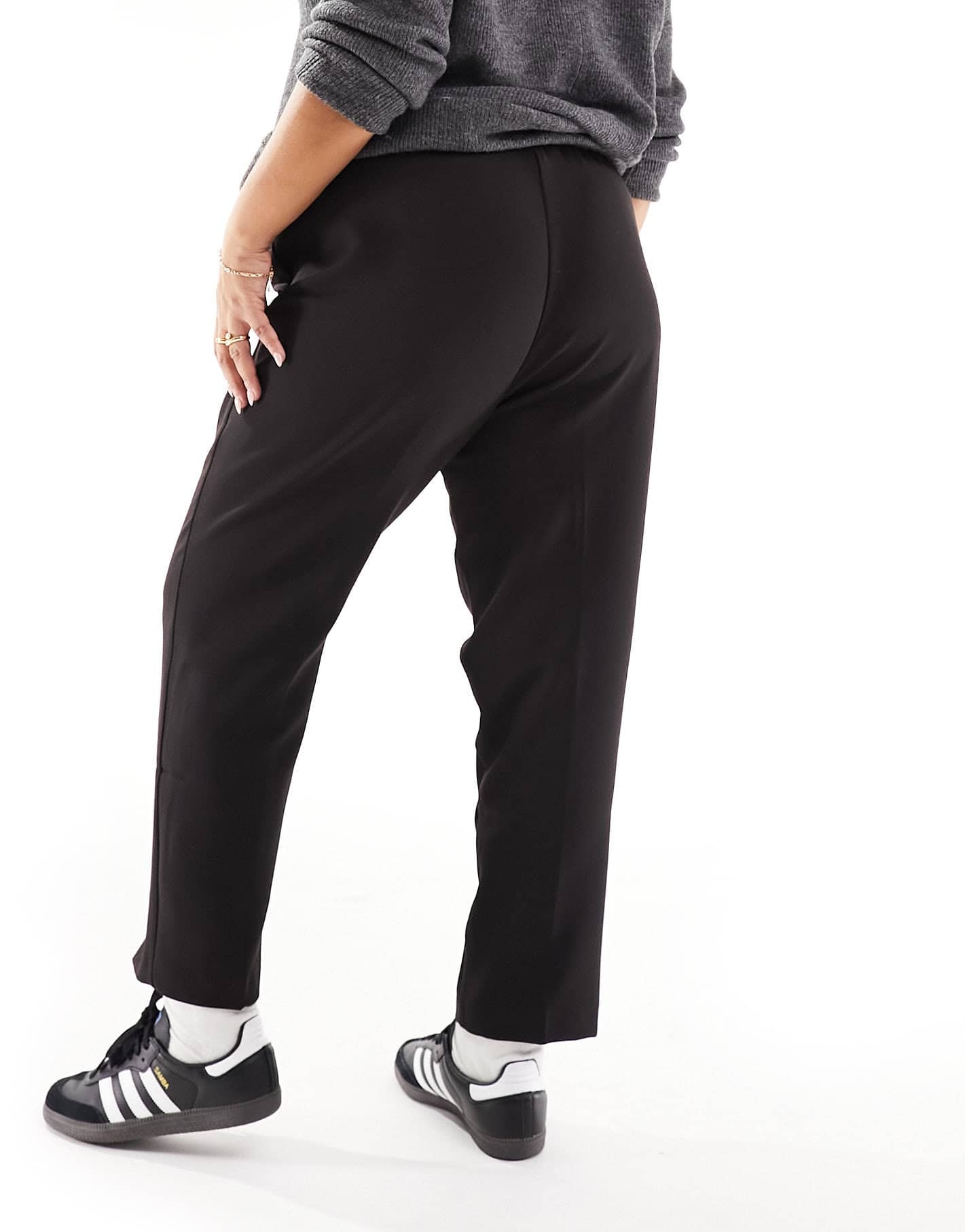 River Island Plus side split cigarette trouser in black - ASOS Sample Sale EU Store