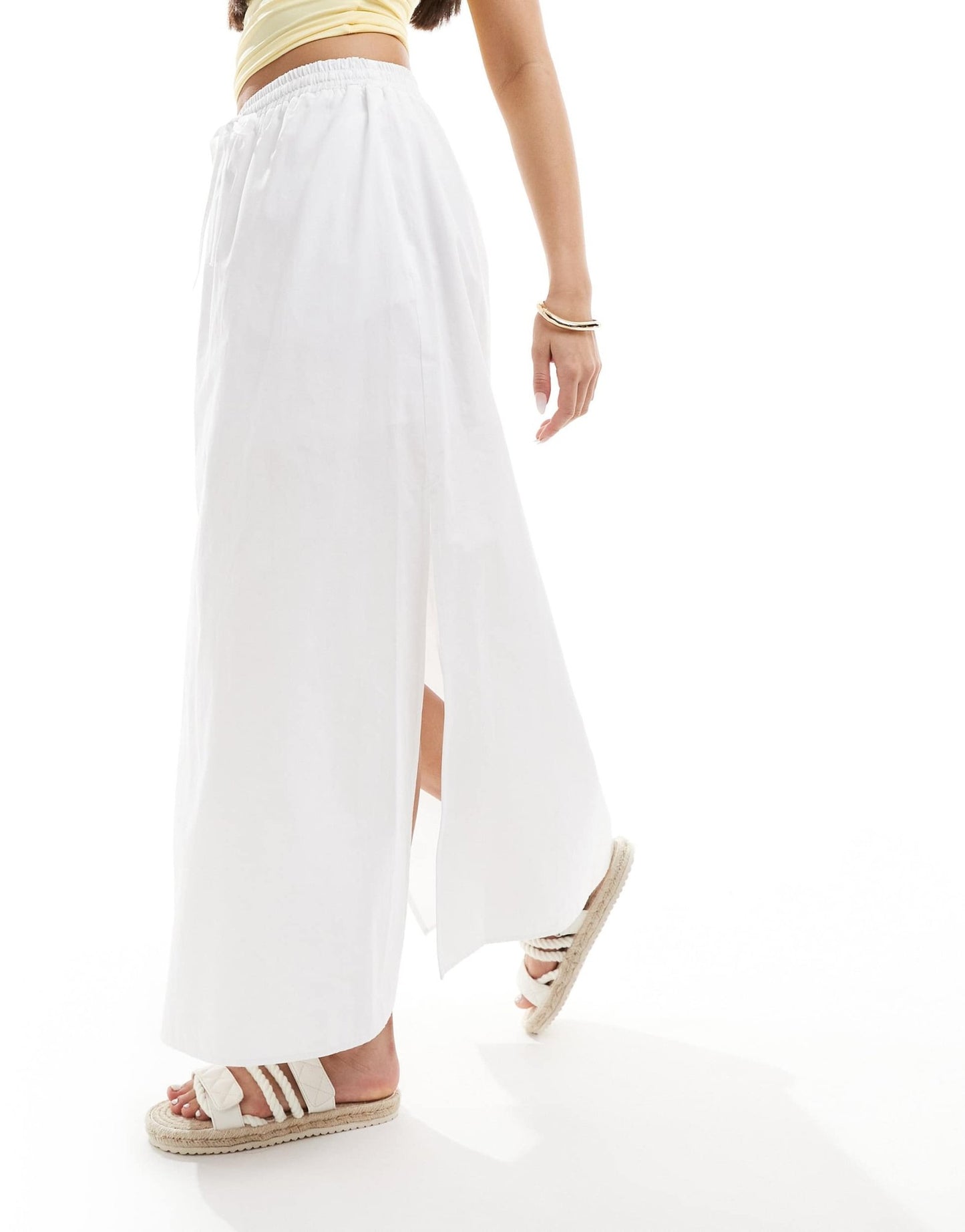 River Island poplin maxi skirt in white - ASOS Sample Sale EU Store