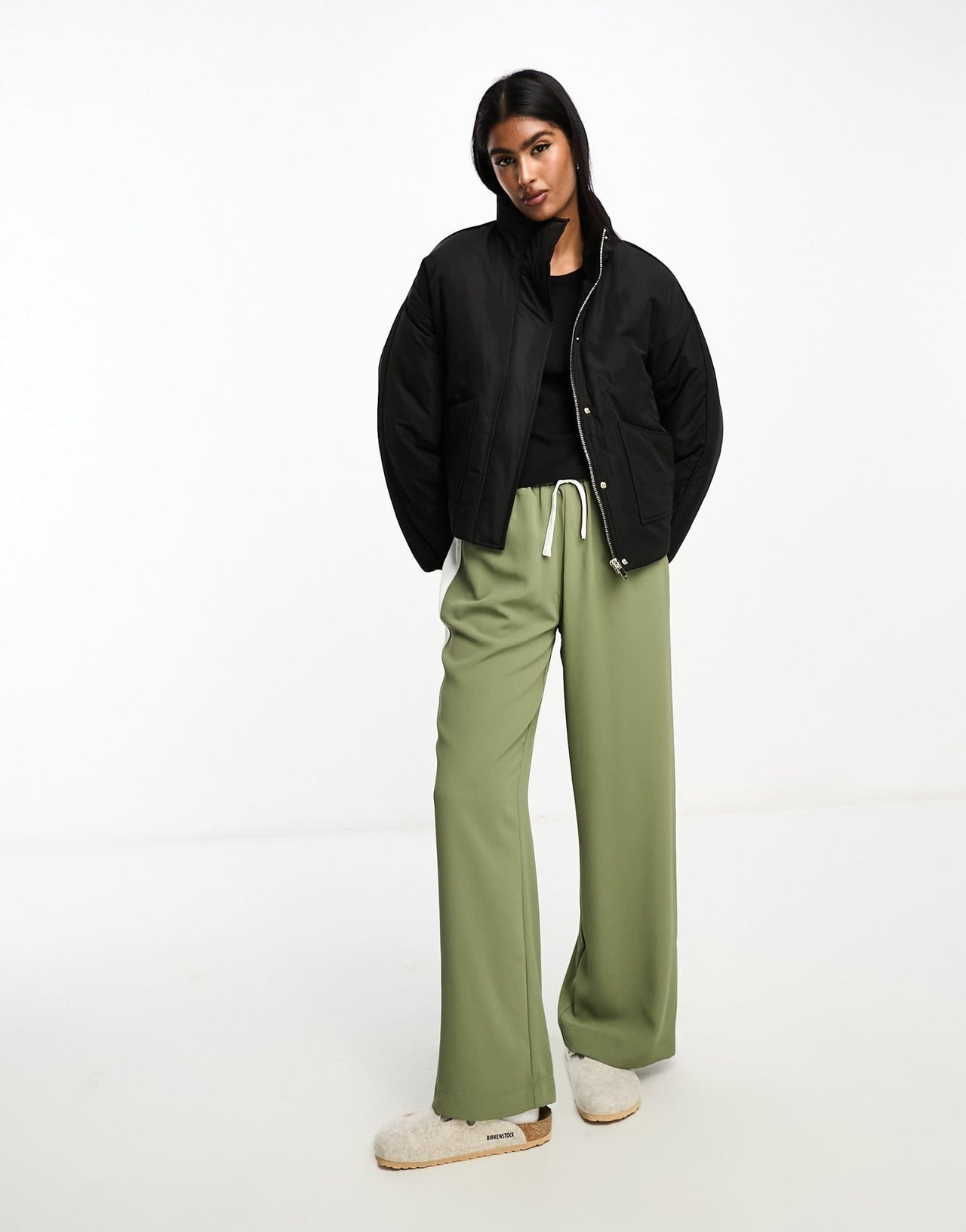 River Island PU puffer jacket in black - ASOS Sample Sale EU Store