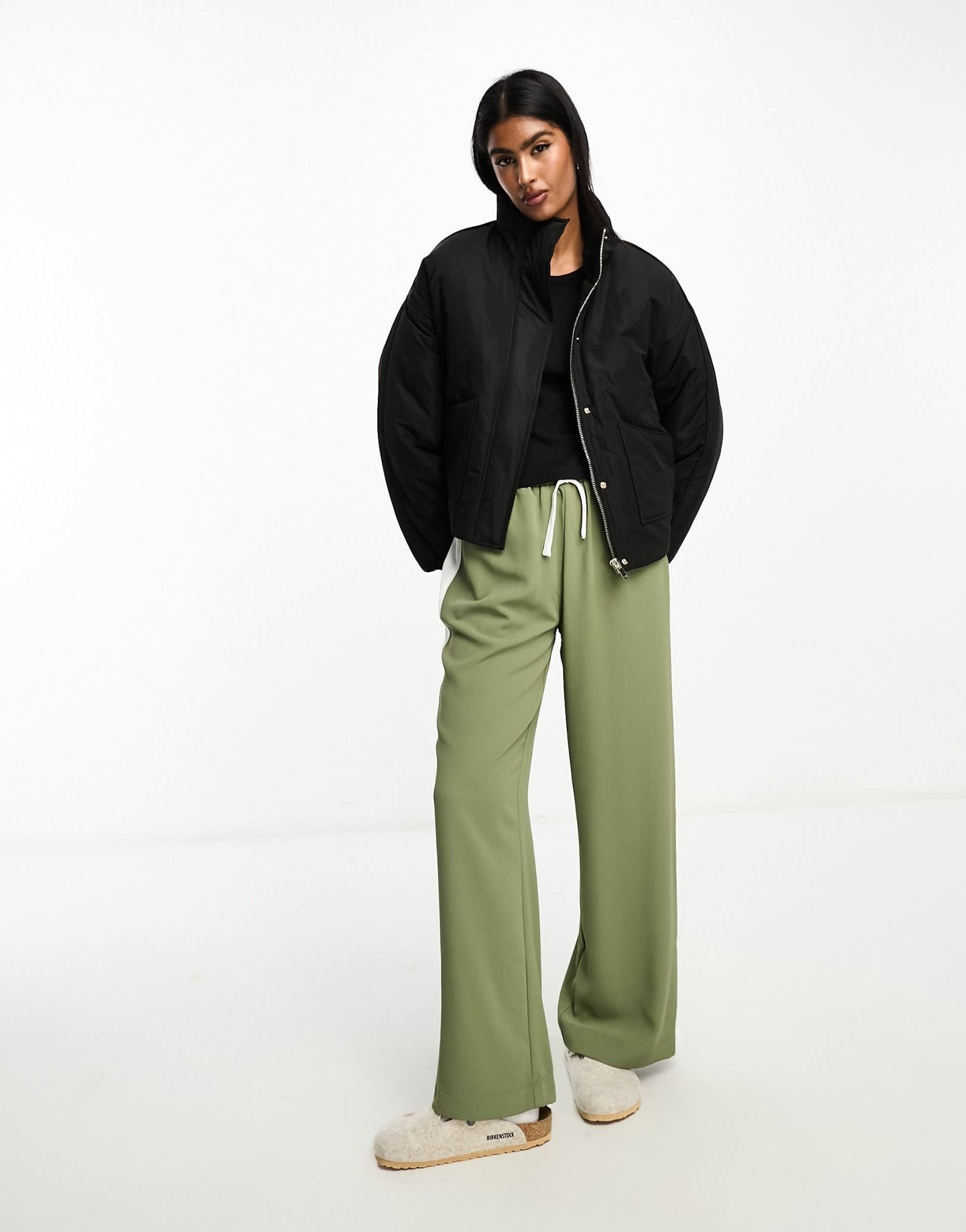 River Island PU puffer jacket in black - ASOS Sample Sale EU Store