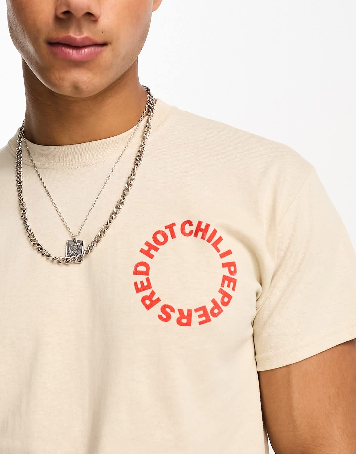 River Island Red Hot Chilli Peppers t-shirt in ecru - ASOS Sample Sale EU Store