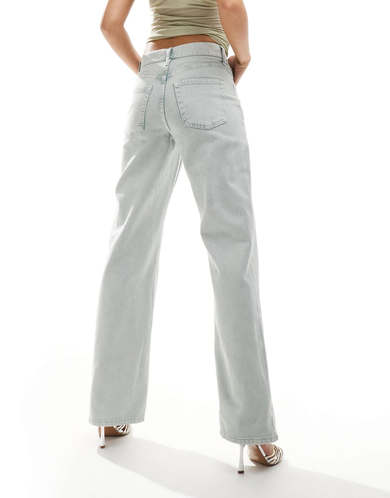 River Island relaxed straight jean in tinted green - ASOS Sample Sale EU Store