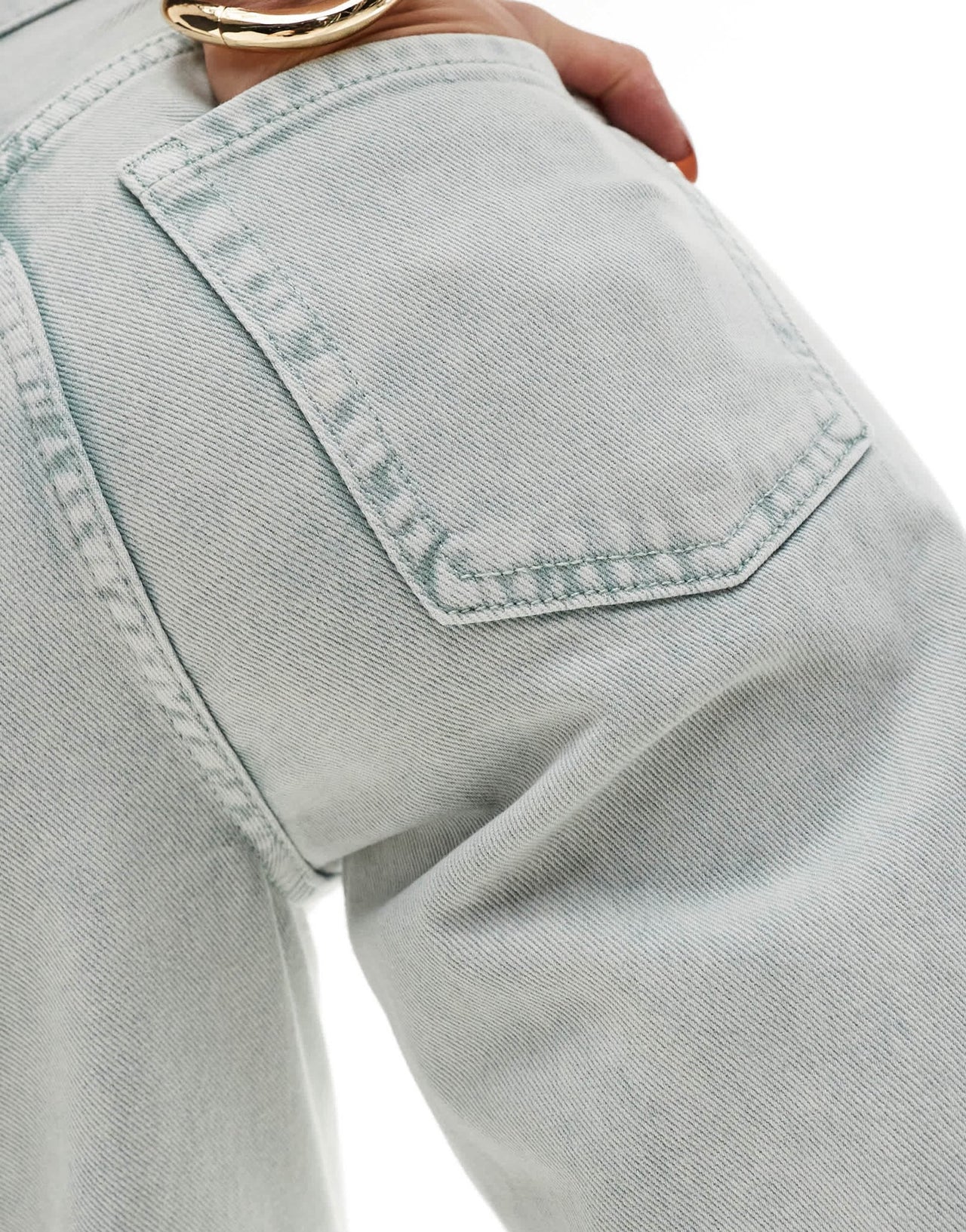 River Island relaxed straight jean in tinted green - ASOS Sample Sale EU Store