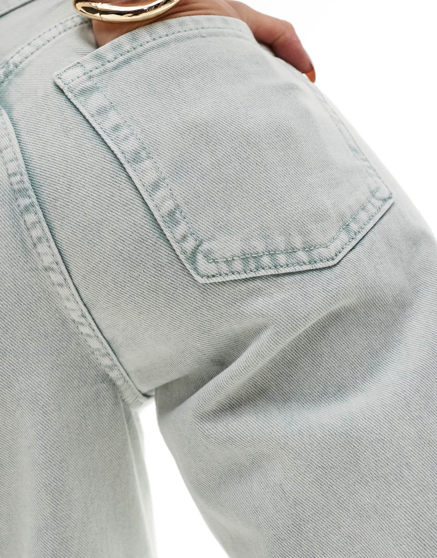River Island relaxed straight jean in tinted green - ASOS Sample Sale EU Store