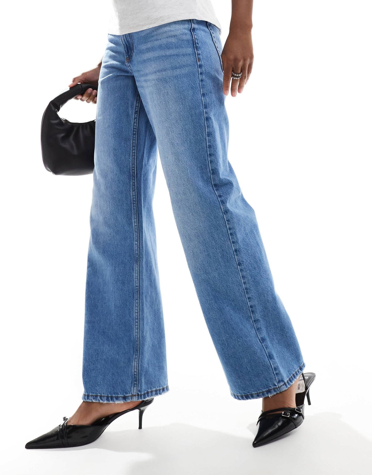 River Island relaxed straight leg jean in mid blue - ASOS Sample Sale EU Store