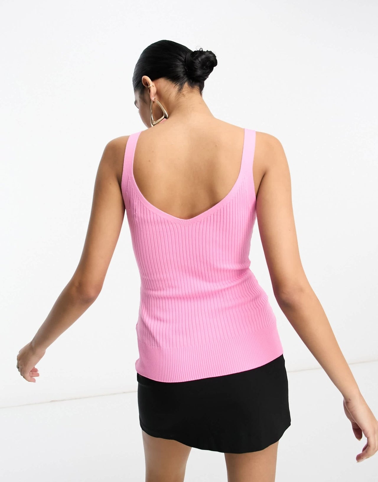 River Island ring detail ribbed knit vest in bright pink - ASOS Sample Sale EU Store