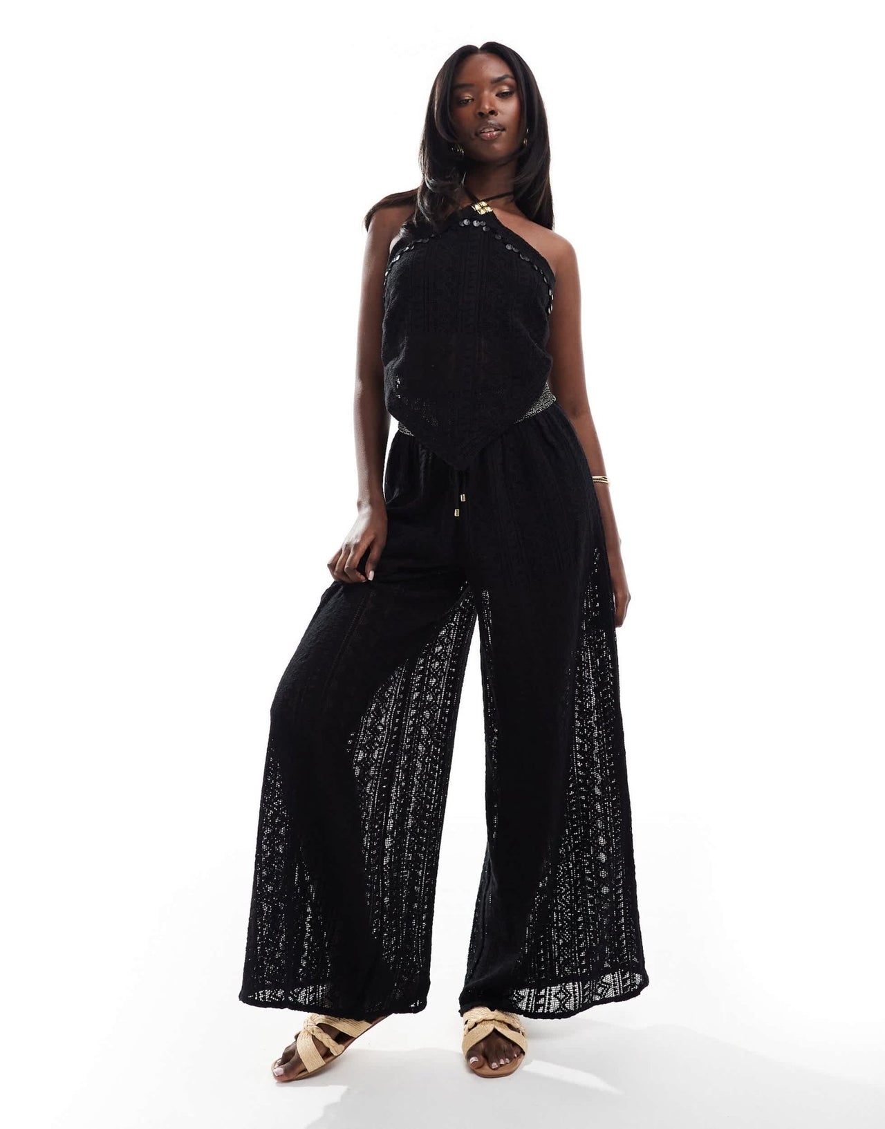 River Island scarf print cargo trouser co - ord in black - ASOS Sample Sale EU Store