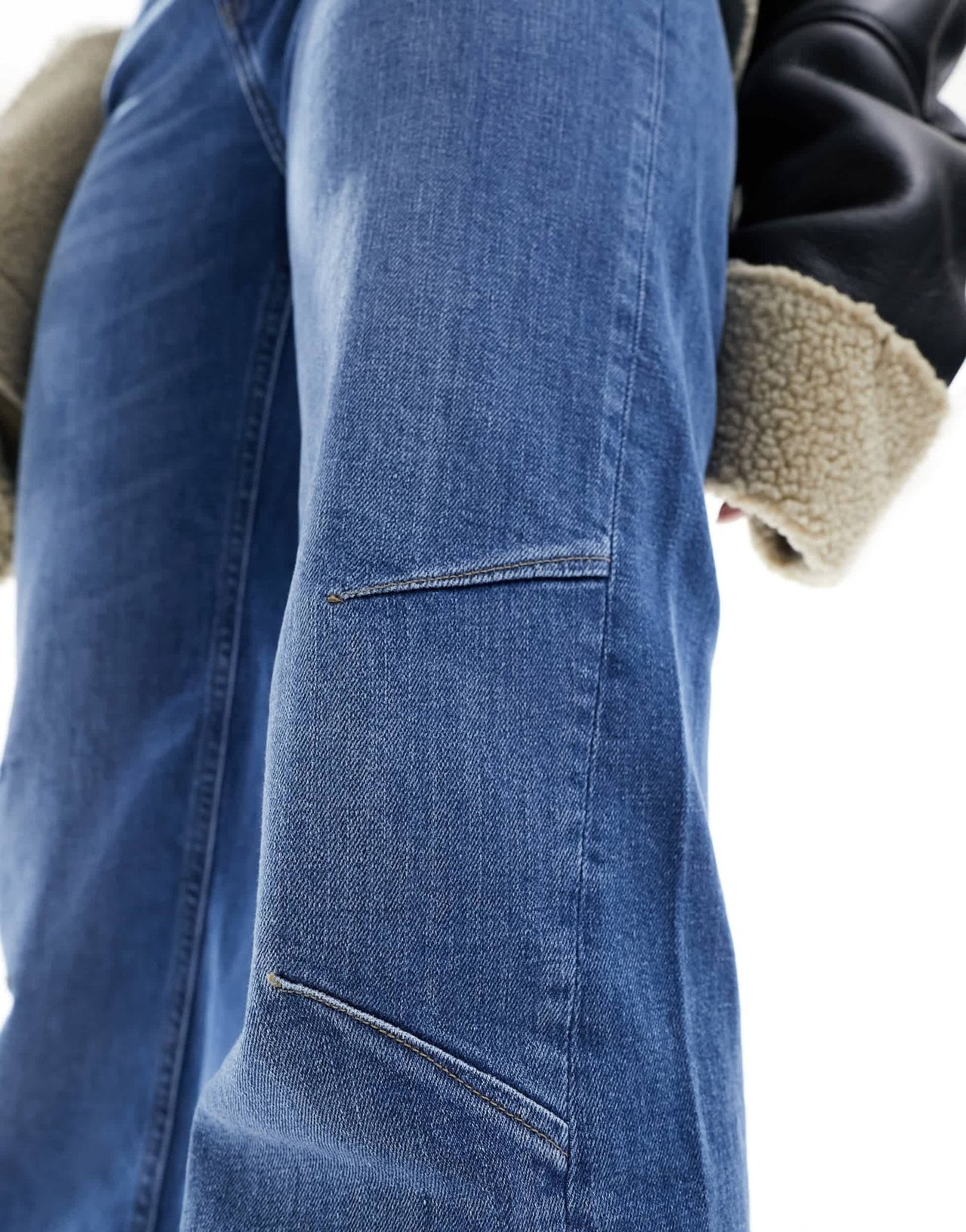 River Island seam detail wide leg jeans in medium blue - ASOS Sample Sale EU Store