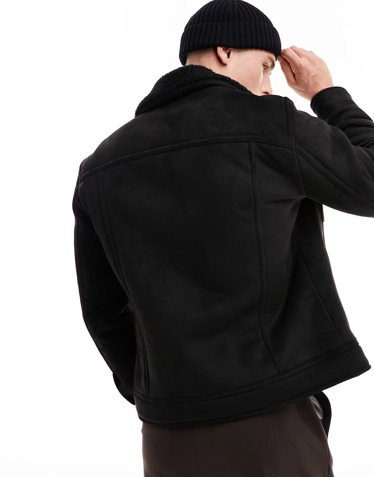 River Island shearling jacket in black - ASOS Sample Sale EU Store