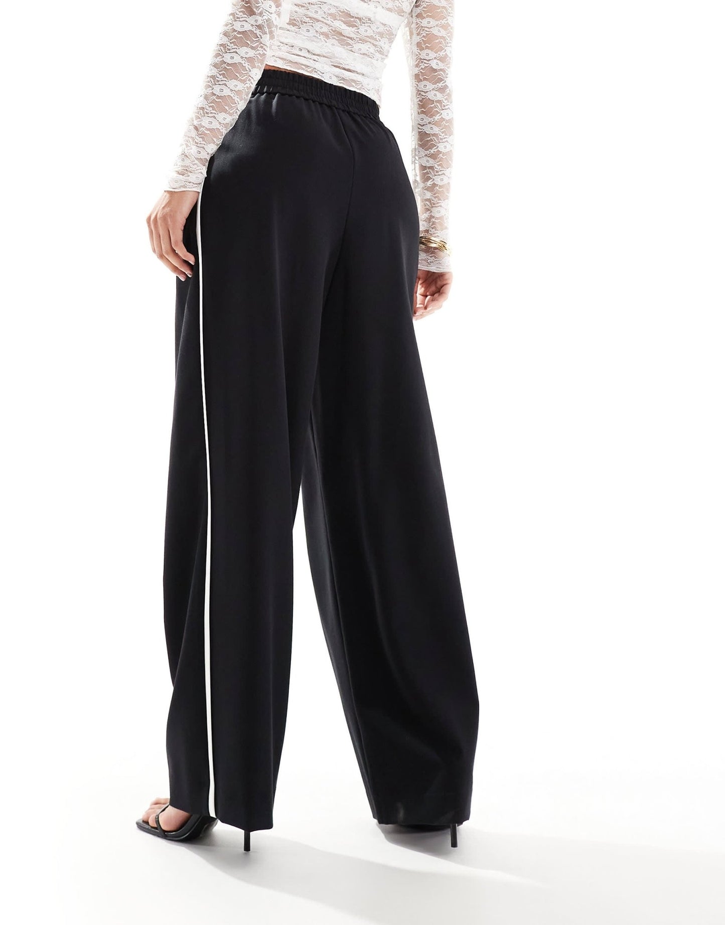 River Island side stripe trouser in black - ASOS Sample Sale EU Store