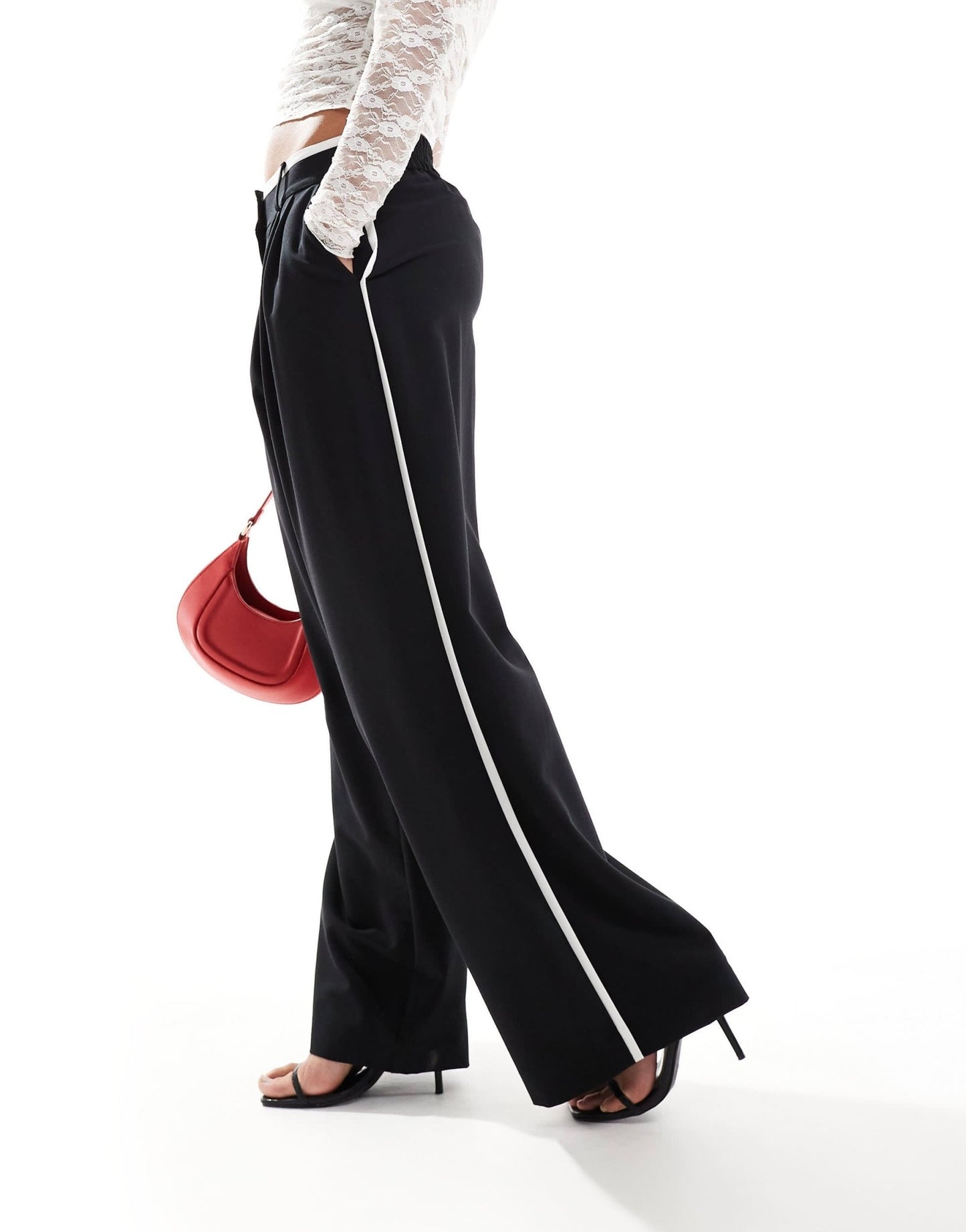River Island side stripe trouser in black - ASOS Sample Sale EU Store