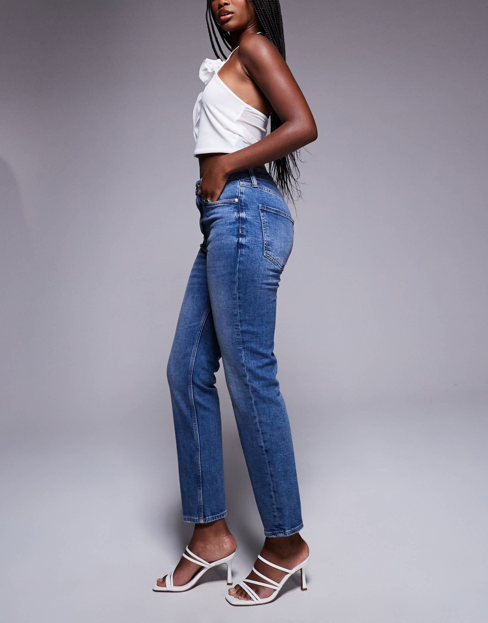 River Island slim jean in darkwash blue - ASOS Sample Sale EU Store