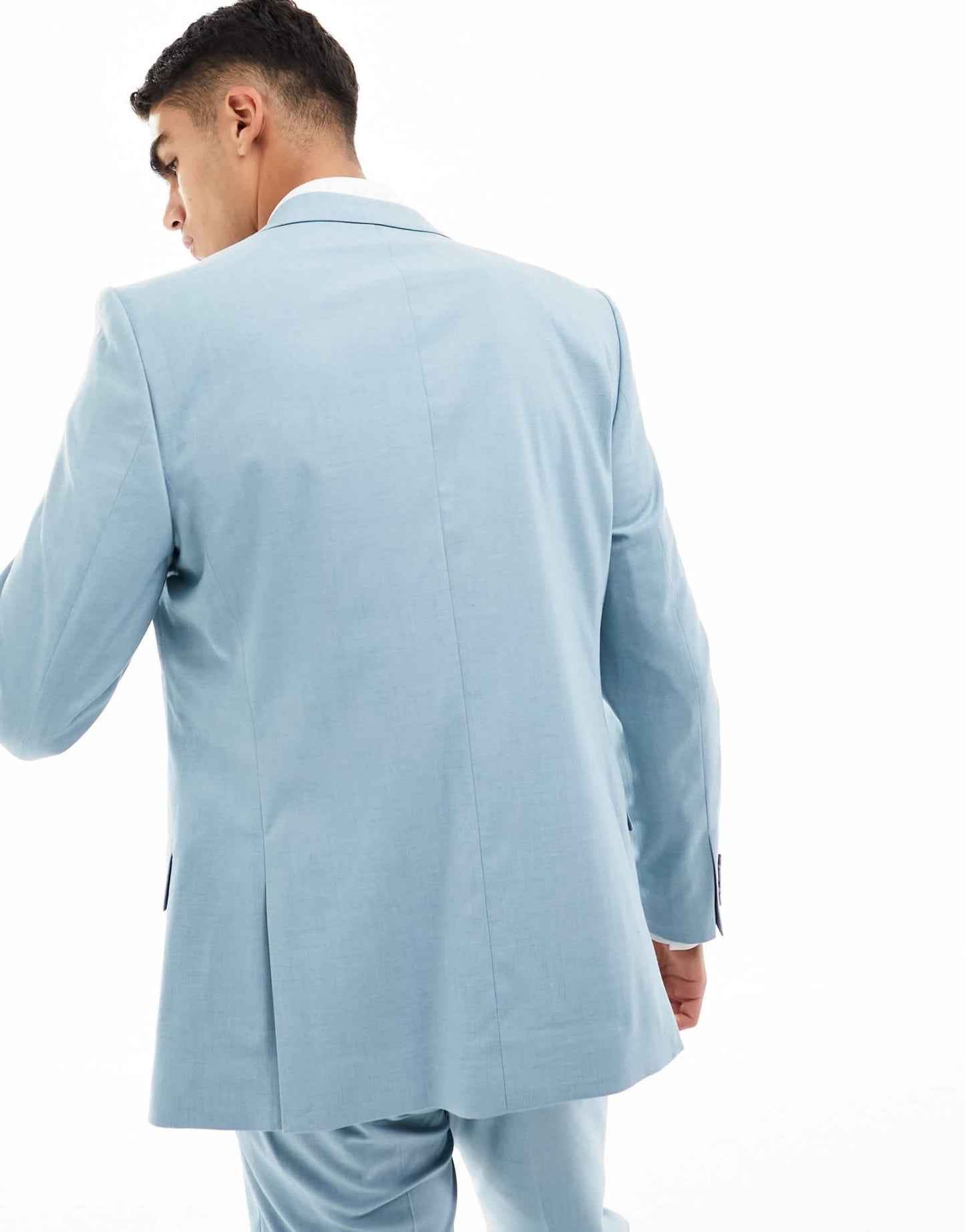 River Island slim suit jacket in light blue - ASOS Sample Sale EU Store