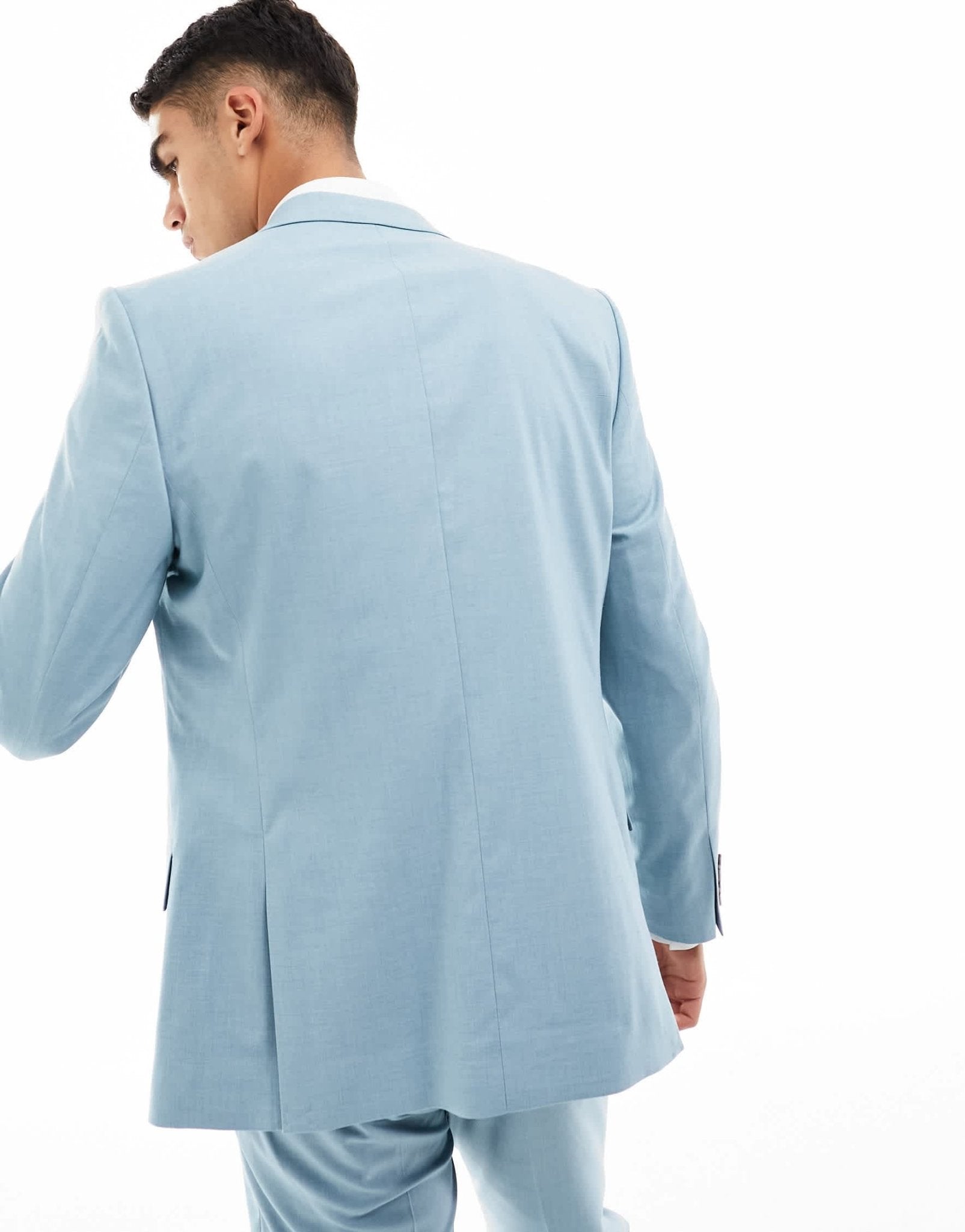 River Island slim suit jacket in light blue - ASOS Sample Sale EU Store