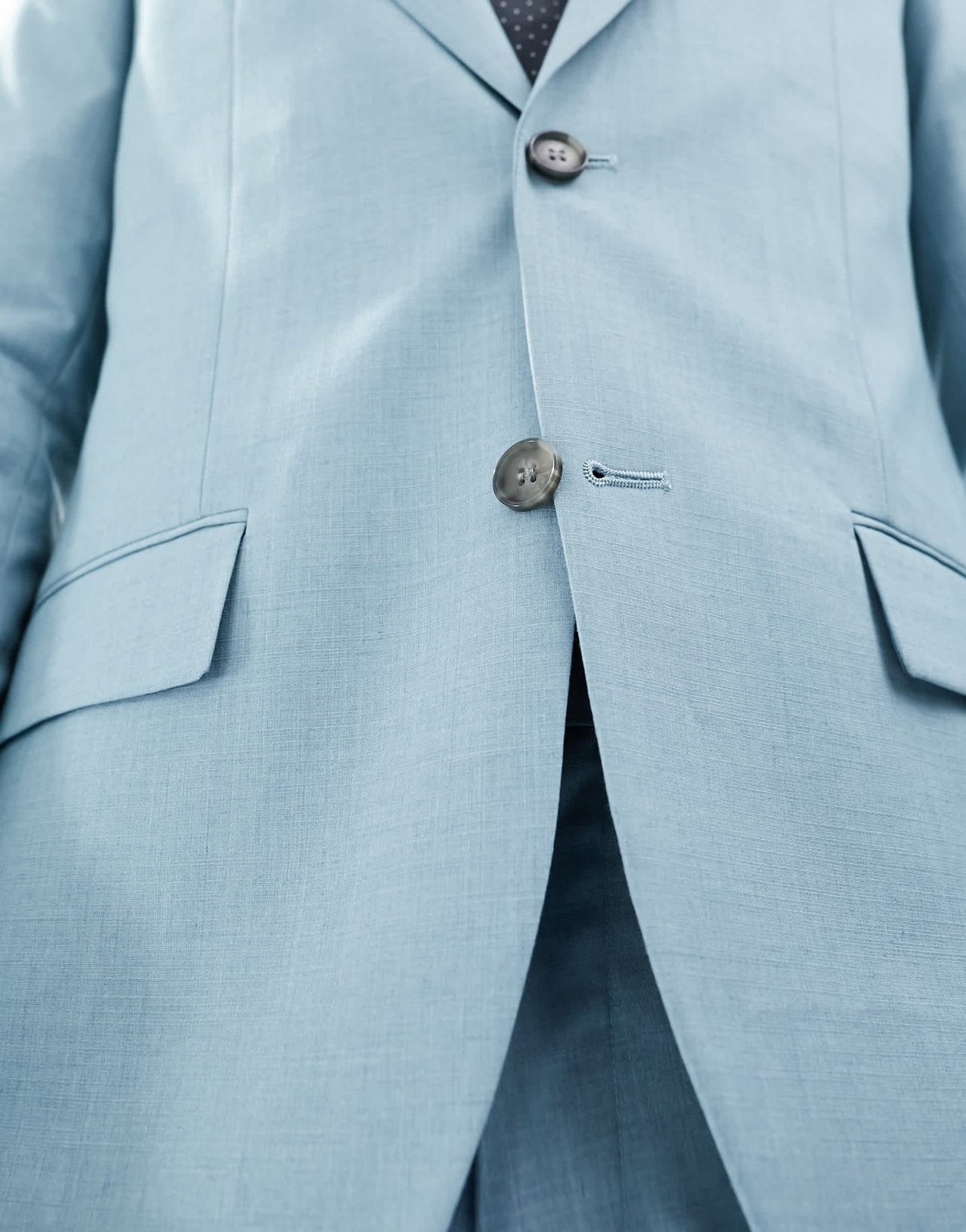 River Island slim suit jacket in light blue - ASOS Sample Sale EU Store
