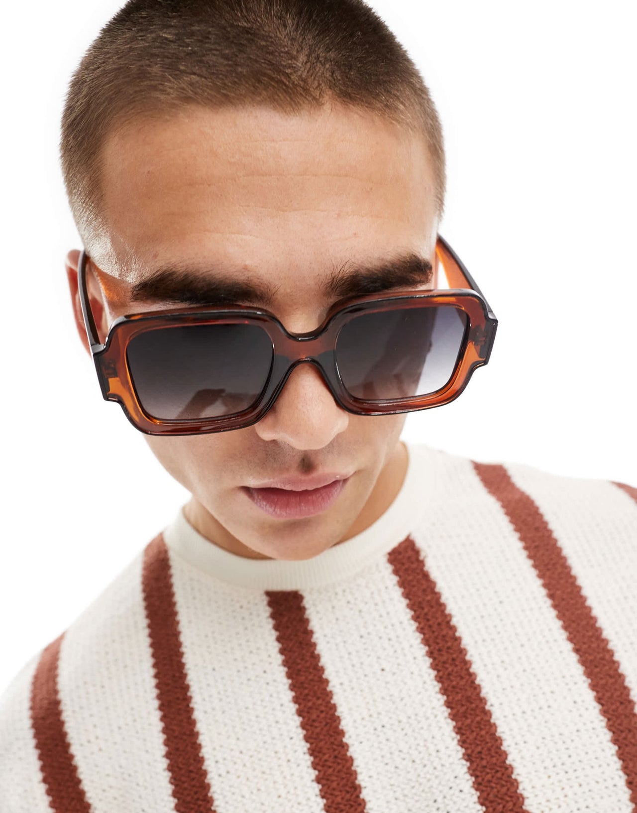 River Island square sunglasses in dark orange - ASOS Sample Sale EU Store
