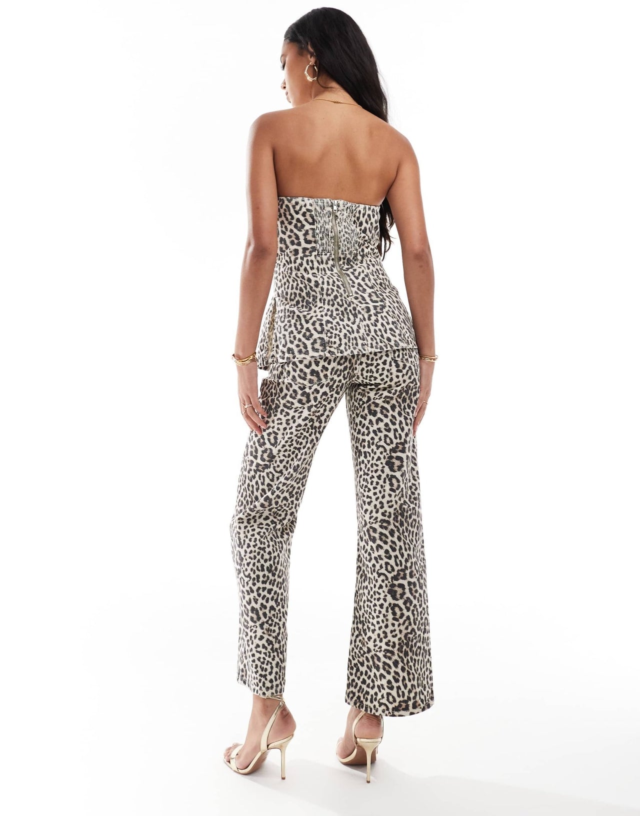 River Island straight leg jean co - ord in leopard print - ASOS Sample Sale EU Store