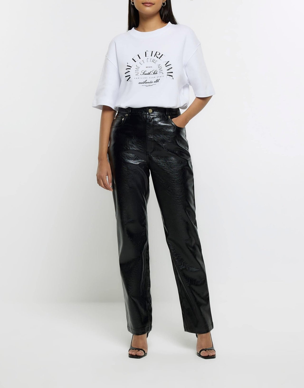 River Island straight leg trouser in black - ASOS Sample Sale EU Store