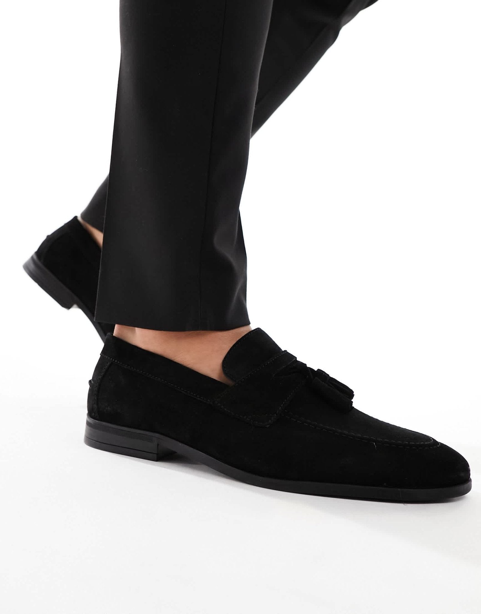 River Island suede tassel loafers in black - ASOS Sample Sale EU Store