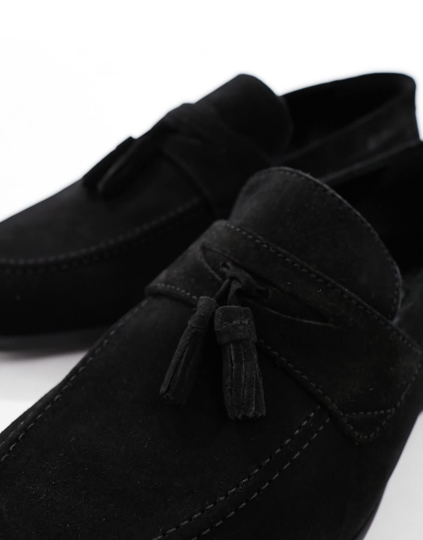 River Island suede tassel loafers in black - ASOS Sample Sale EU Store