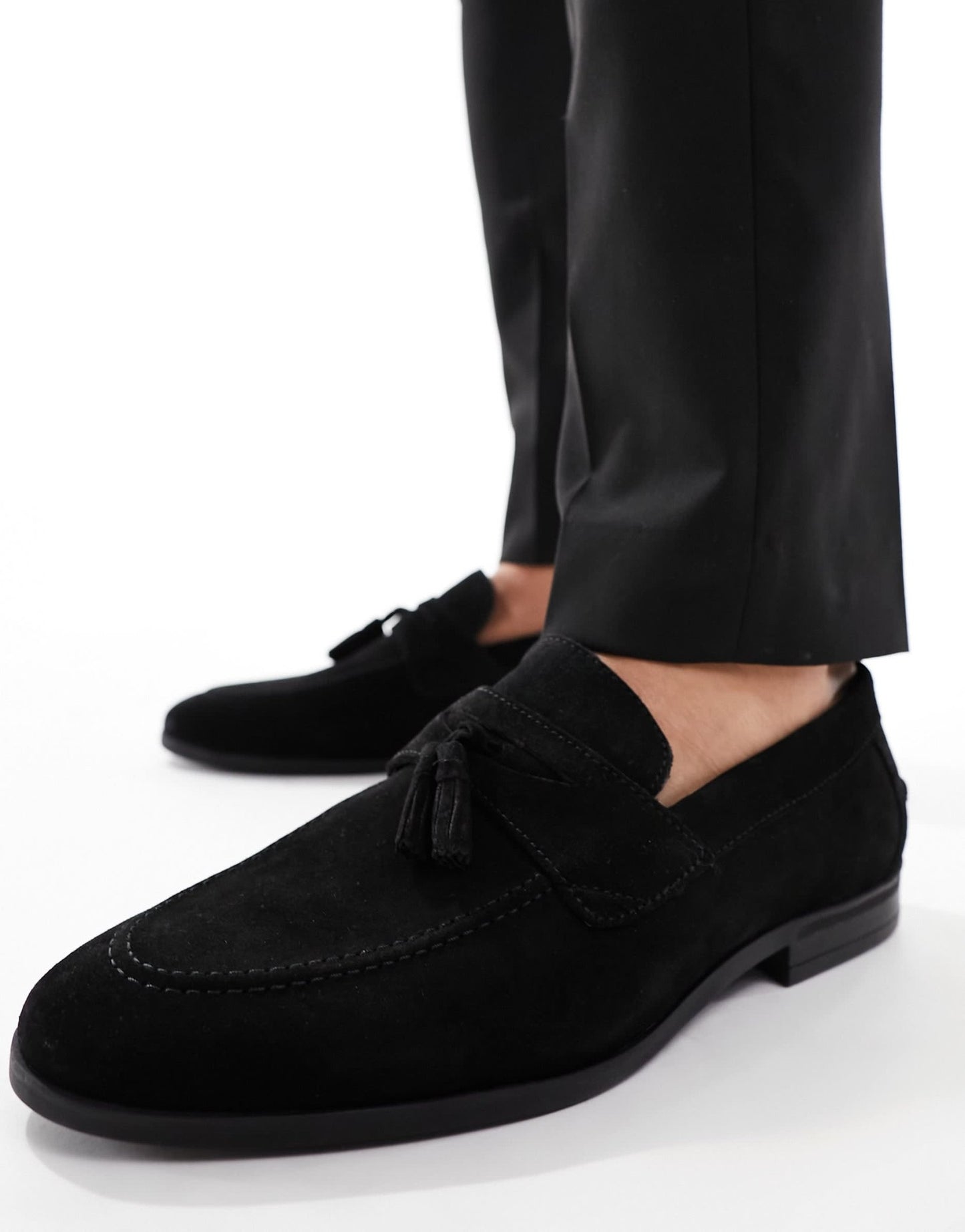 River Island suede tassel loafers in black - ASOS Sample Sale EU Store