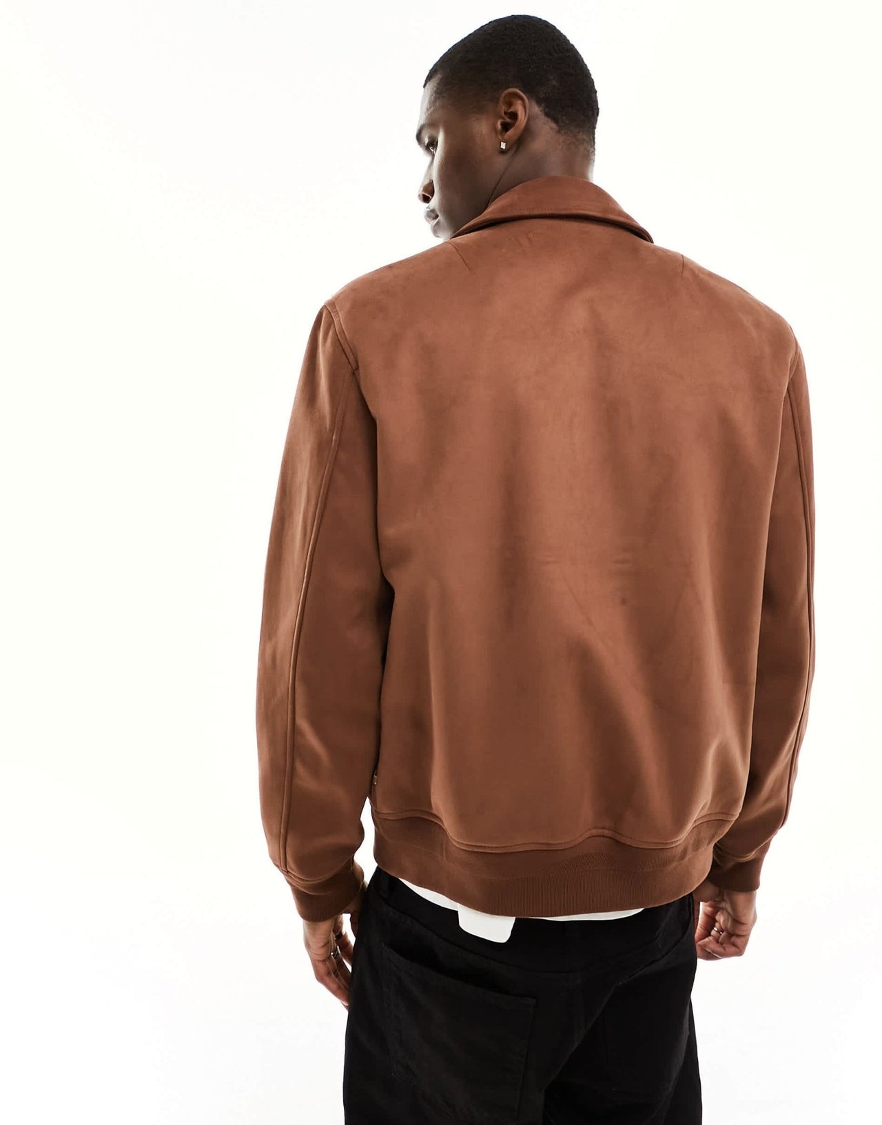 River Island suedette bomber jacket in brown - ASOS Sample Sale EU Store