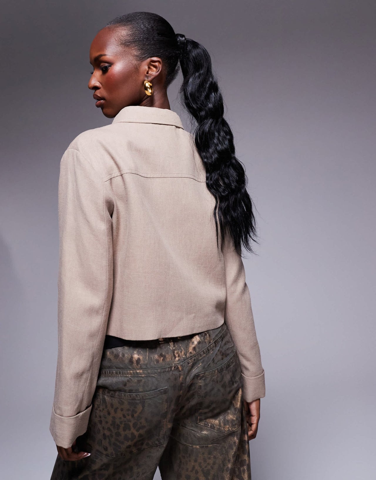 River Island tailored linen overshirt in beige - ASOS Sample Sale EU Store