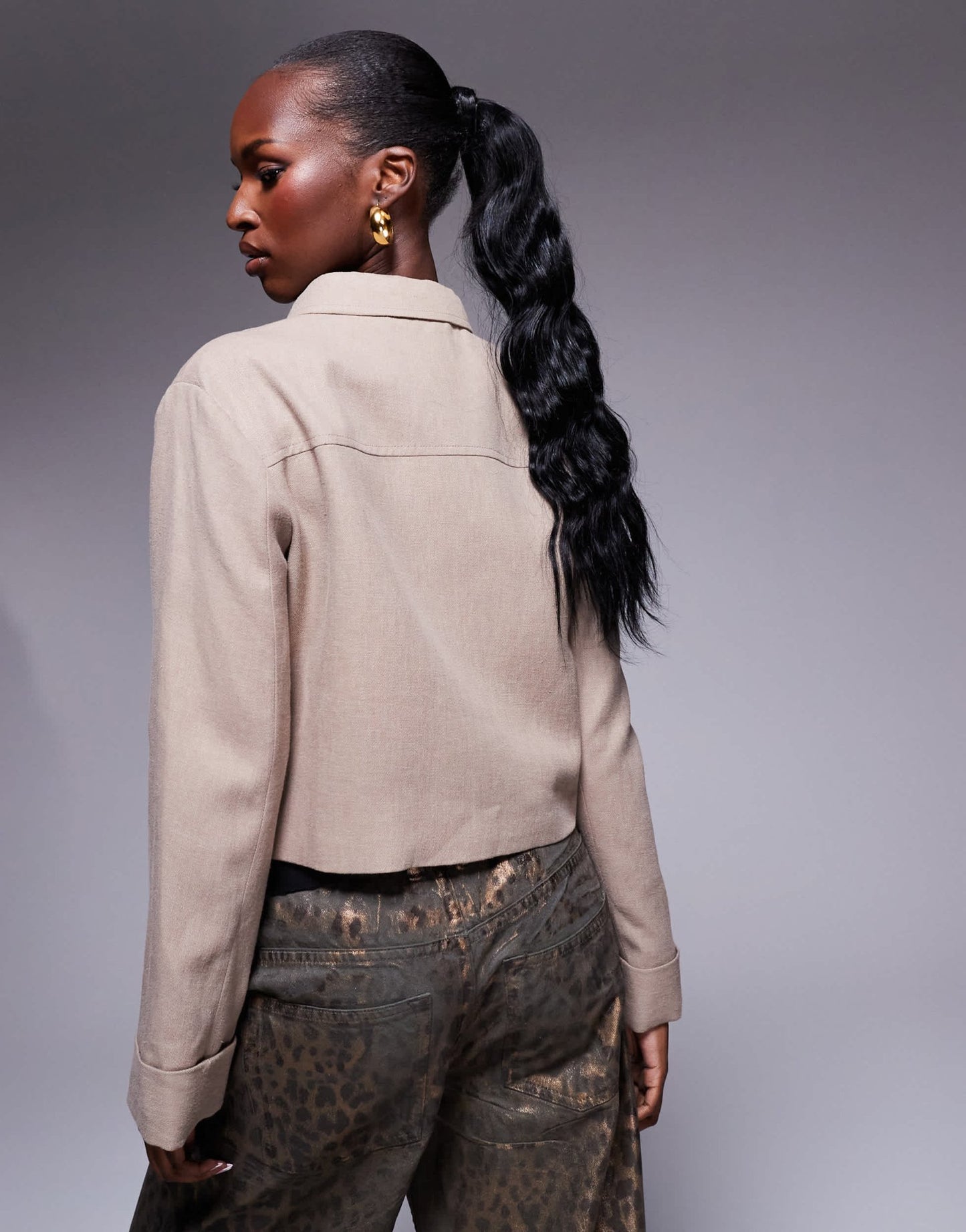 River Island tailored linen overshirt in beige - ASOS Sample Sale EU Store