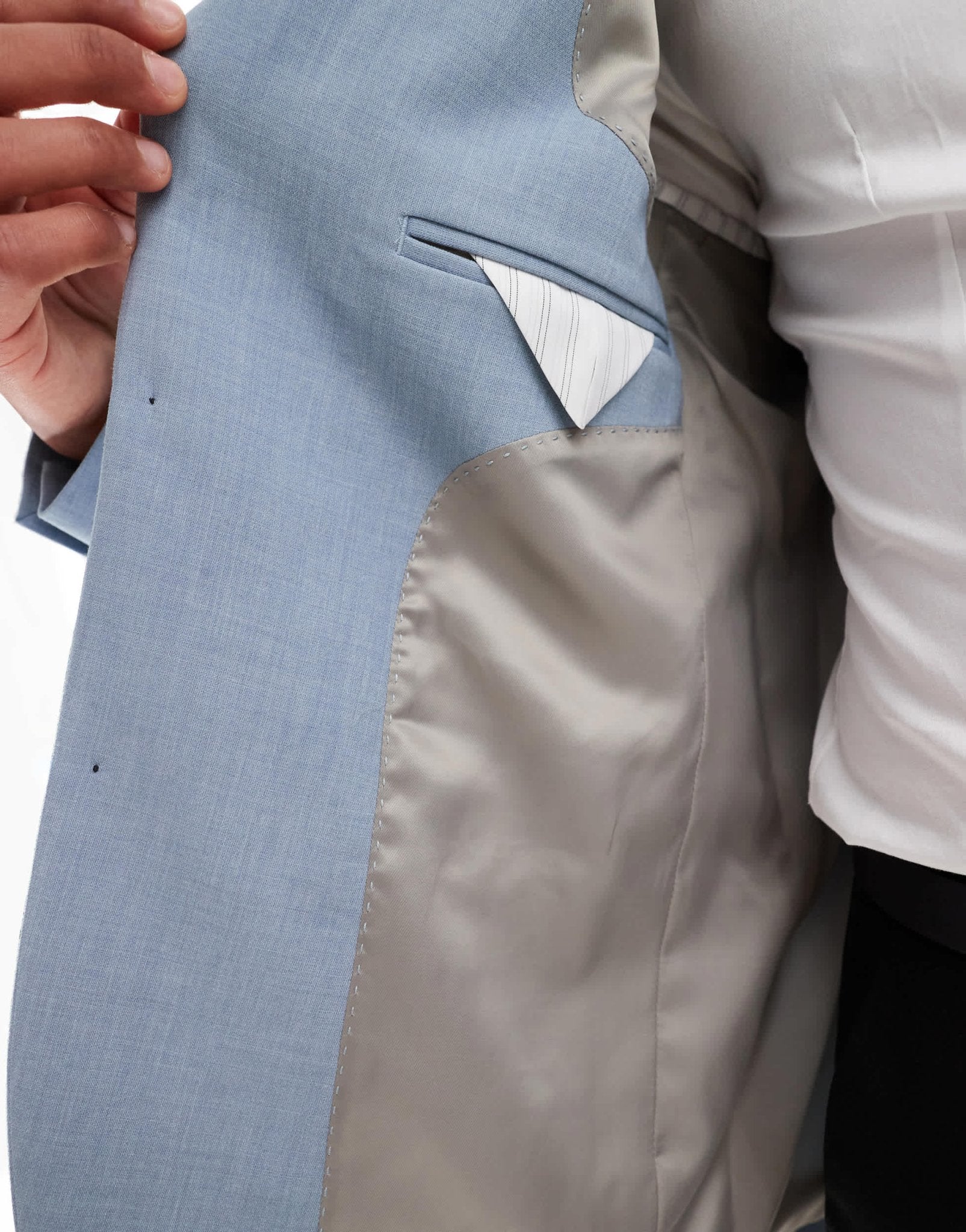 River Island textured suit jacket in blue - ASOS Sample Sale EU Store