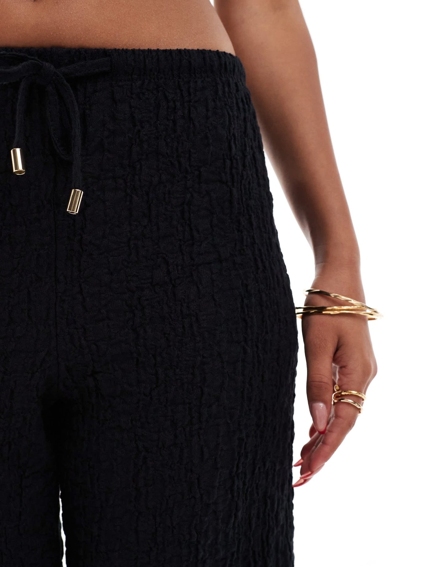 River Island textured wide leg trouser co - ord in black - ASOS Sample Sale EU Store