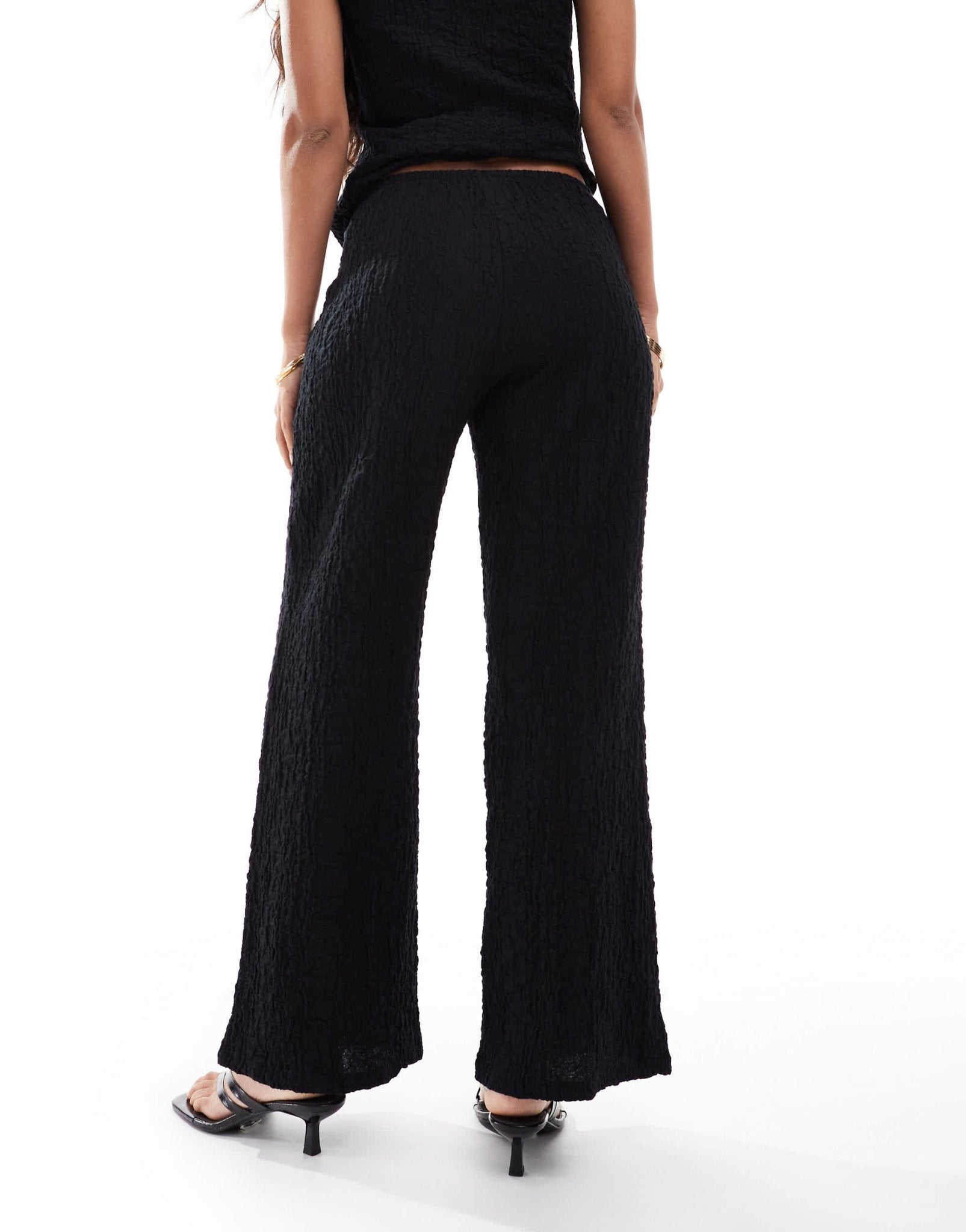 River Island textured wide leg trouser co - ord in black - ASOS Sample Sale EU Store
