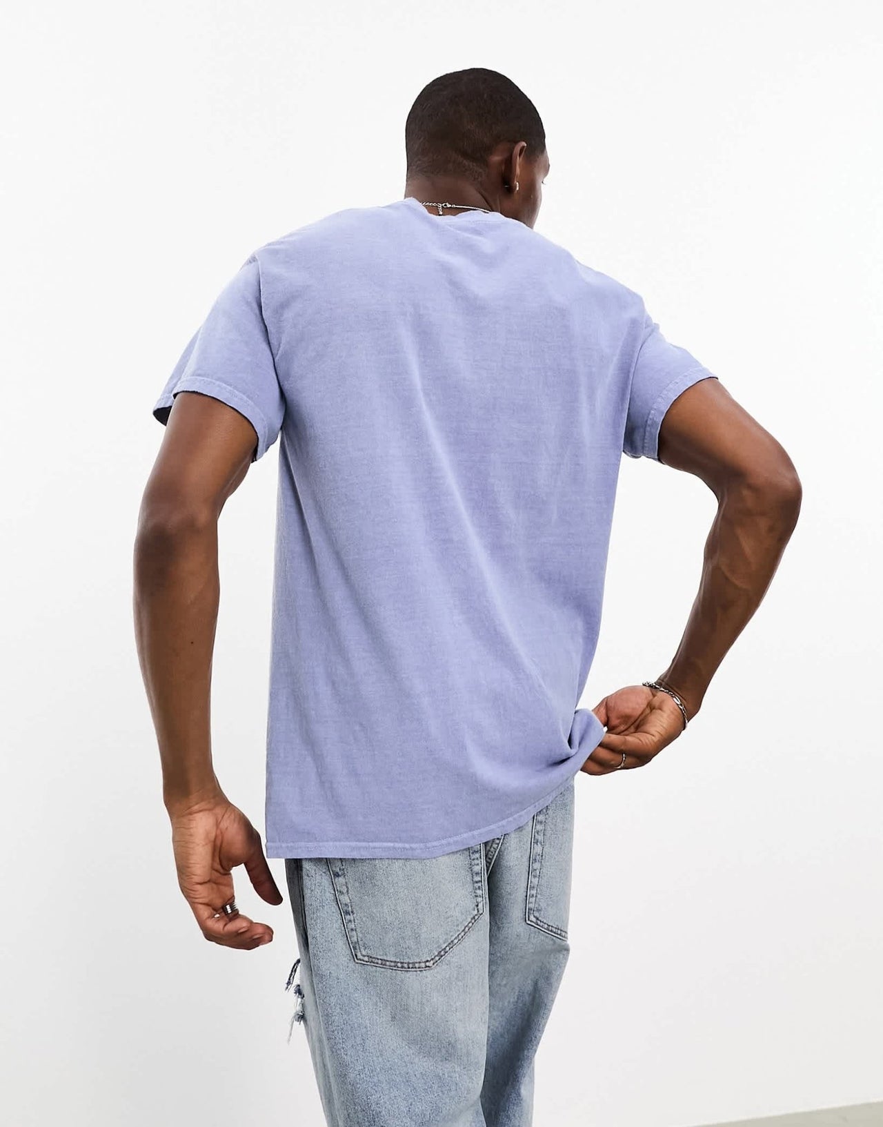 River Island washed sunset t-shirt in light blue - ASOS Sample Sale EU Store