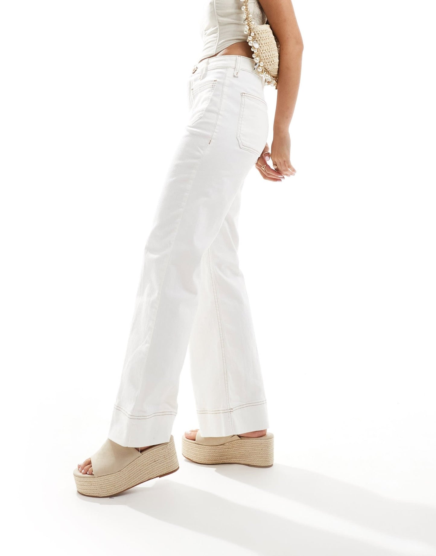 River Island wide leg jean in white - ASOS Sample Sale EU Store