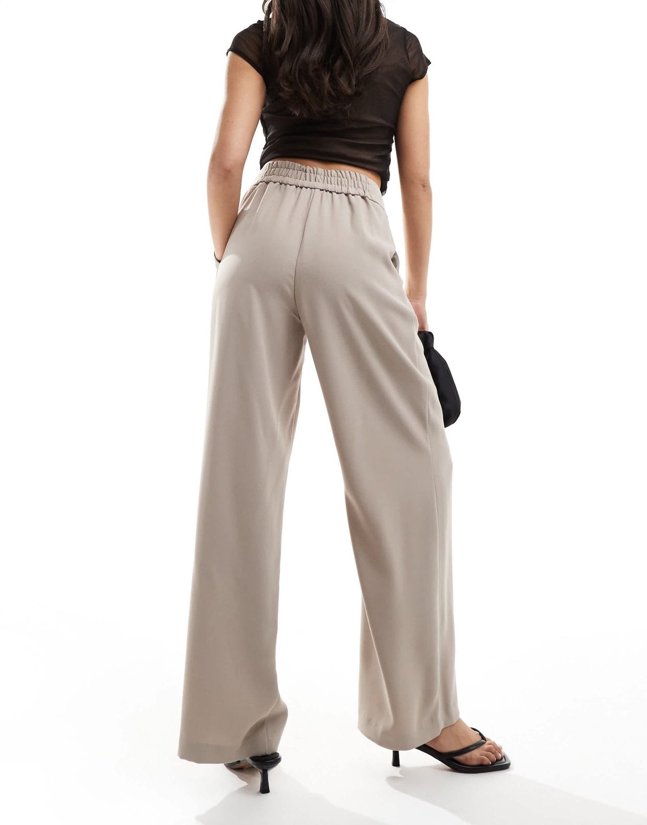 River Island wide leg trouser in beige - ASOS Sample Sale EU Store