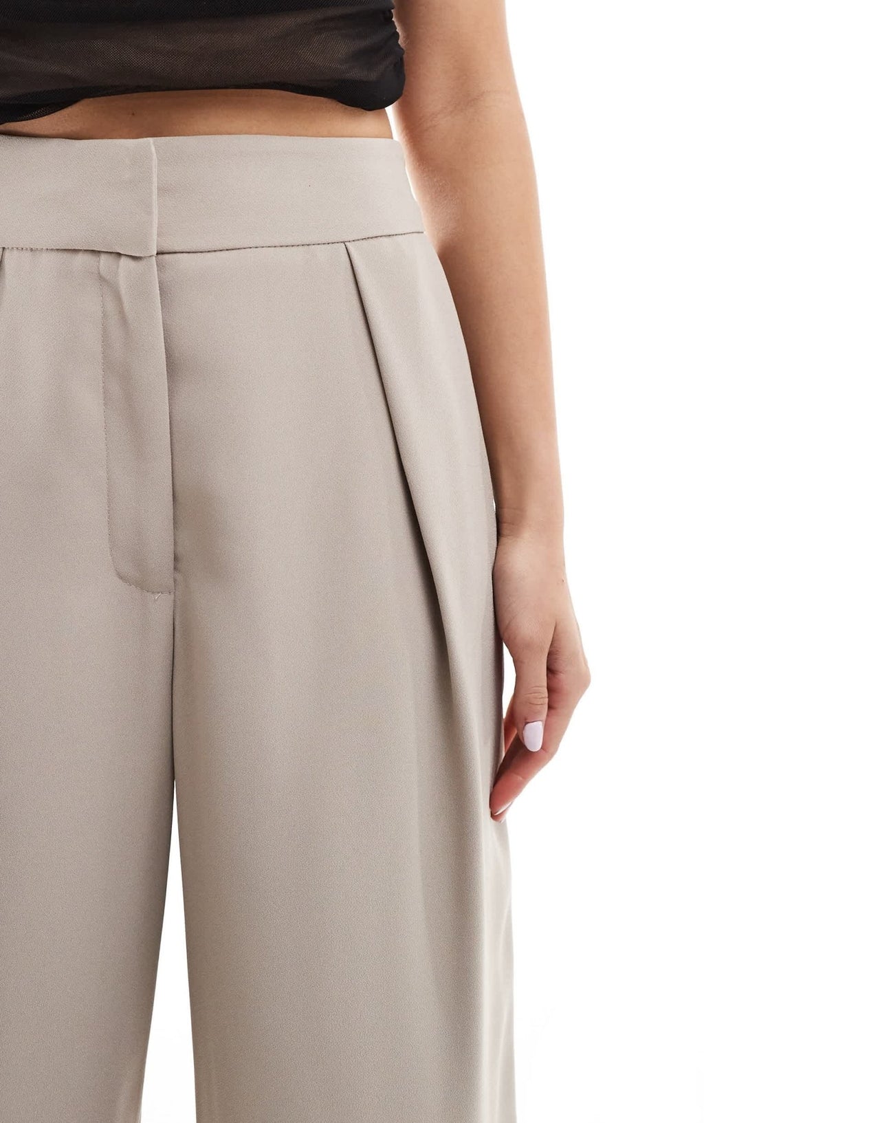 River Island wide leg trouser in beige - ASOS Sample Sale EU Store